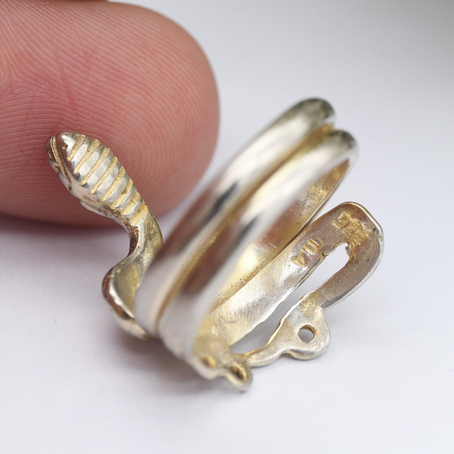Vintage Sterling Silver Wrap Around Snake Ring - Detailed Animal Jewellery | Nature Lover Gift | UK Size - N 1/2 | US Size - 7