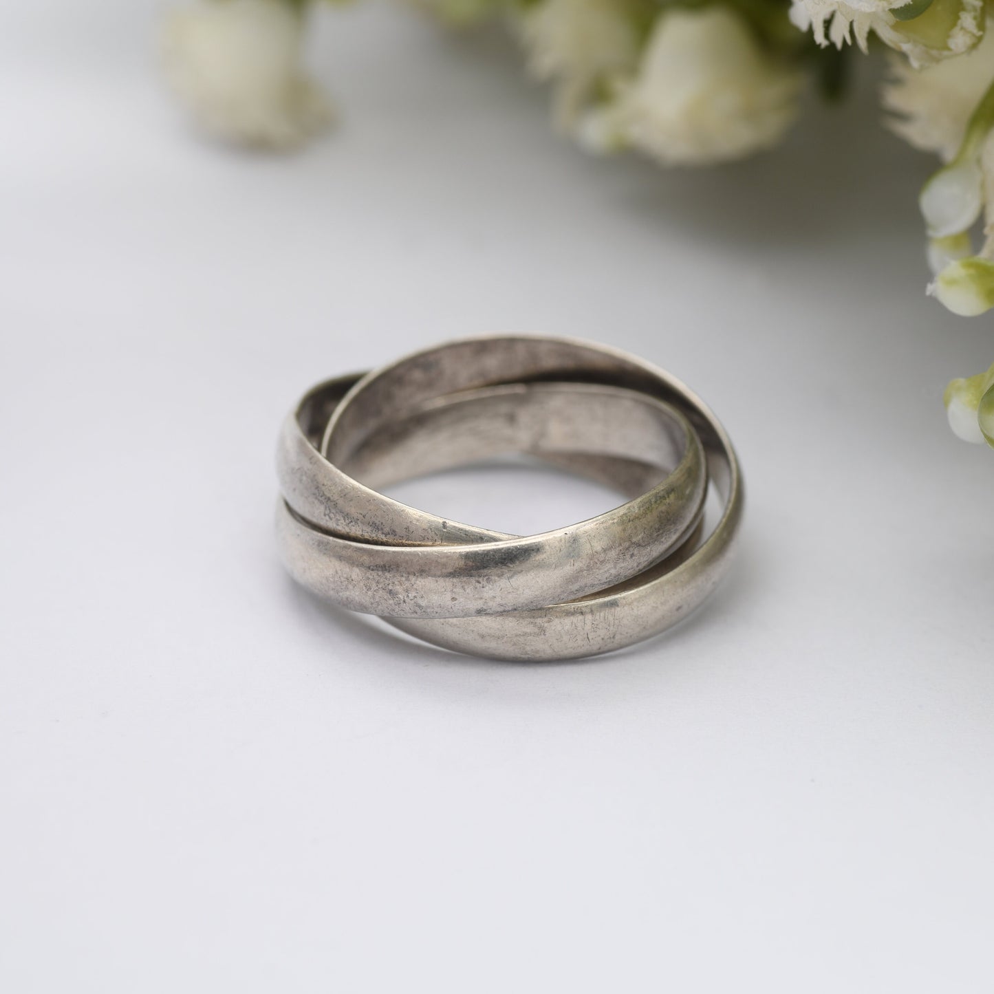 Vintage Sterling Silver Russian Wedding Band Ring