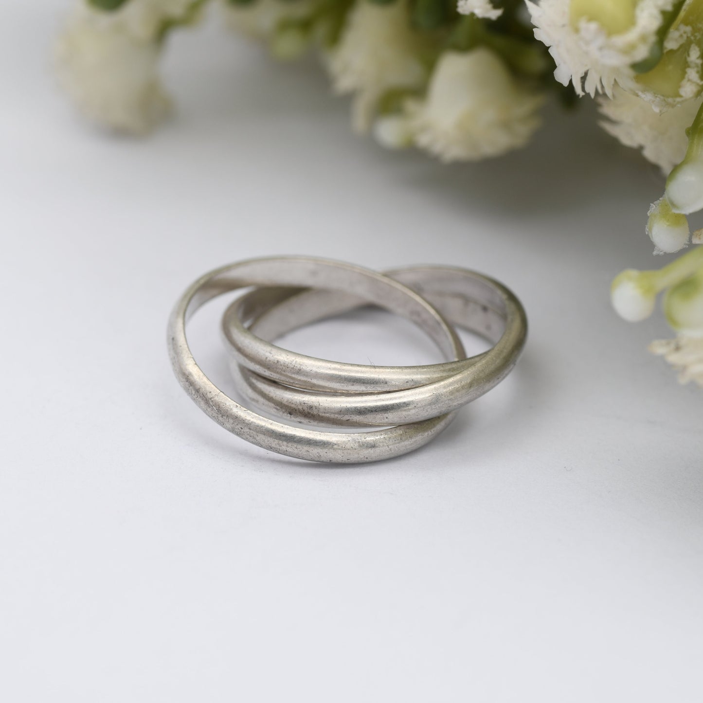 Vintage Sterling Silver Russian Wedding Band Ring