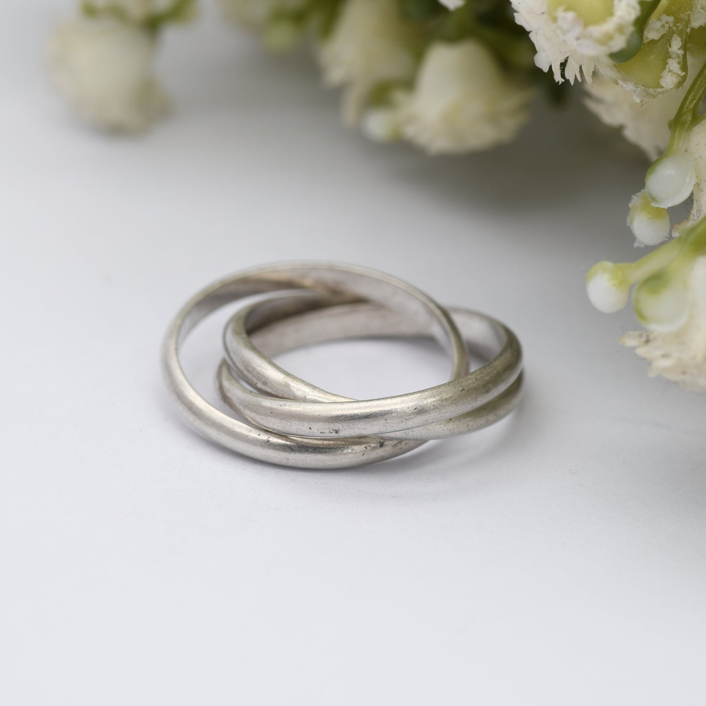 Vintage Sterling Silver Russian Wedding Band Ring