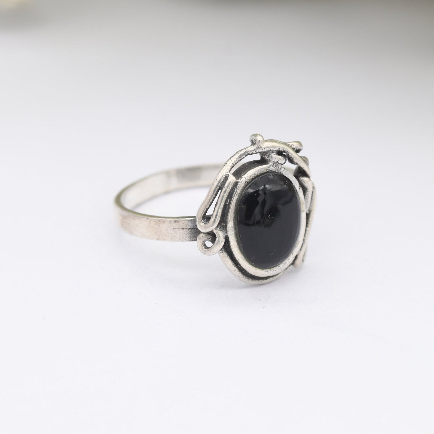 Vintage Sterling Silver Onyx Ring