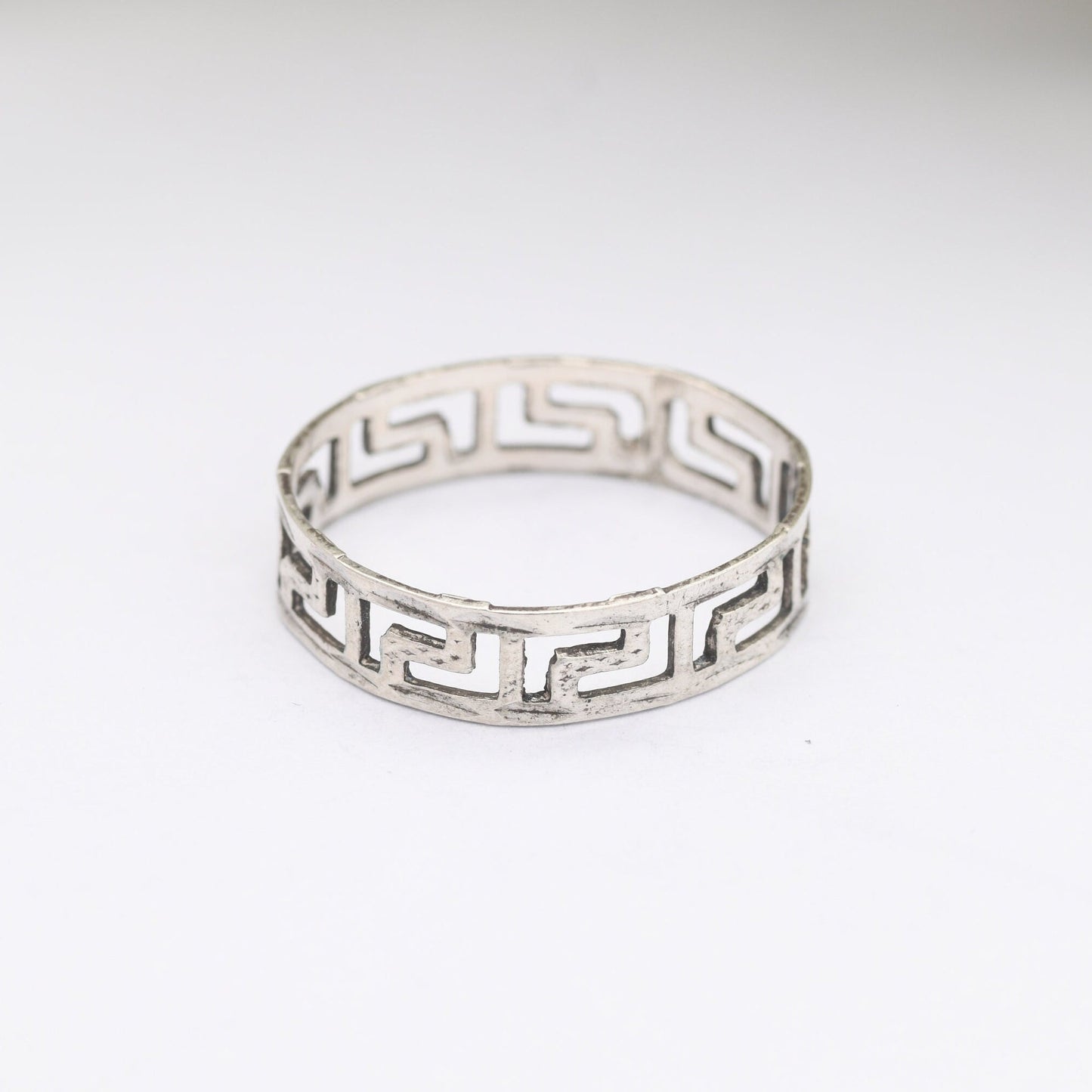 Vintage Sterling Silver Greek Key Band Ring