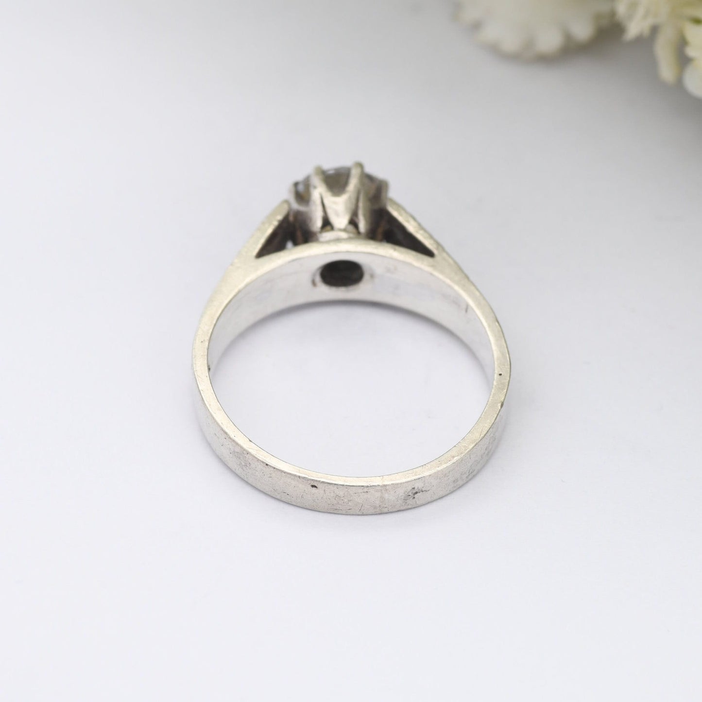 Vintage Sterling Silver Mid-Century Solitaire Ring 1979