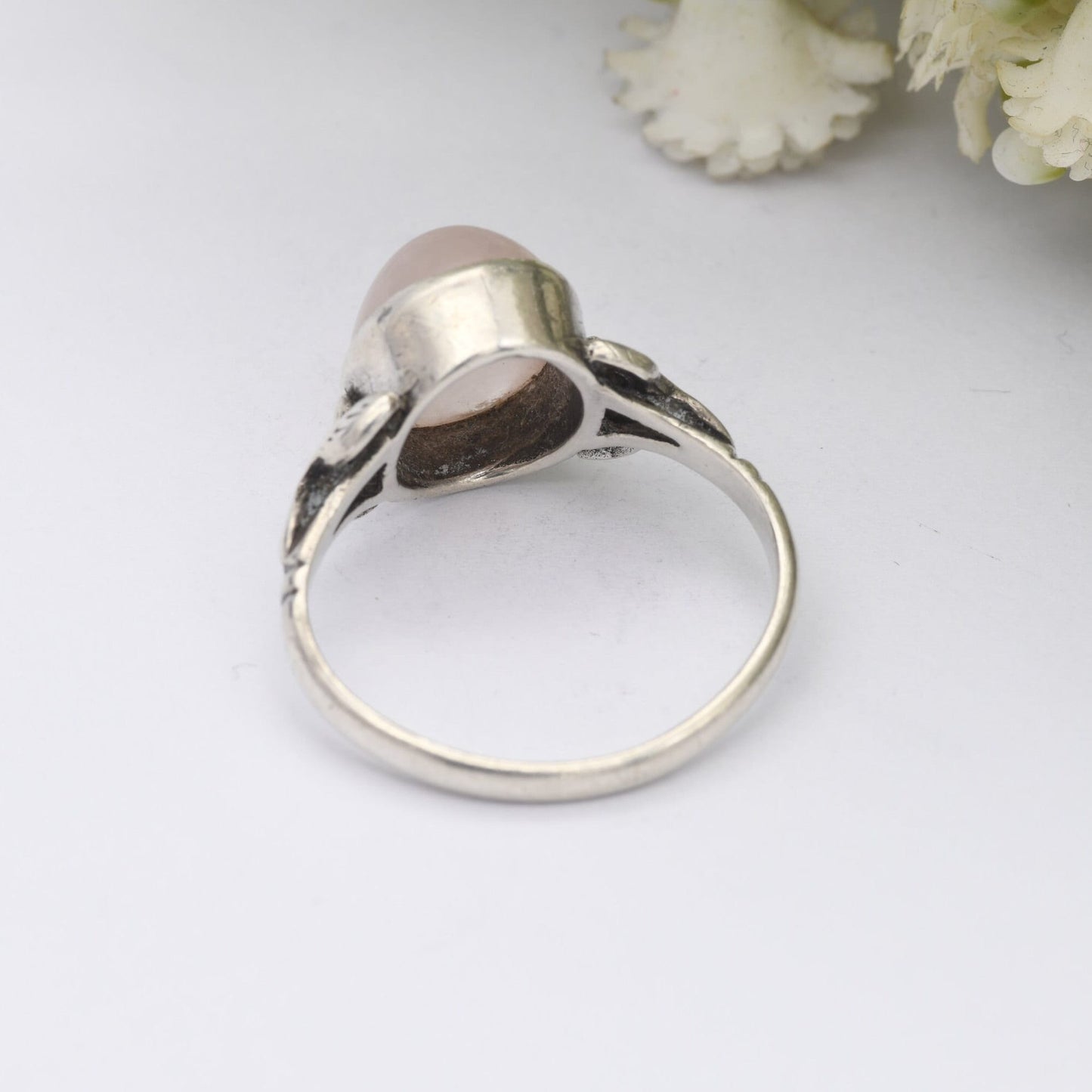 Vintage Sterling Silver Rose Quartz Ring