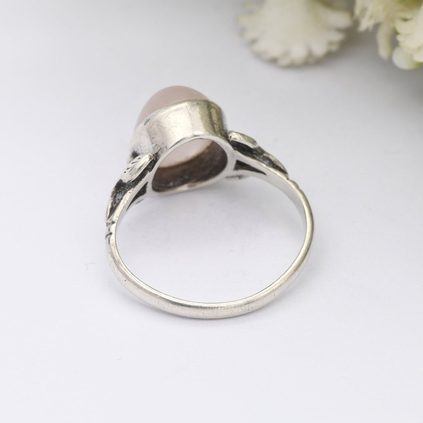 Vintage Sterling Silver Rose Quartz Ring