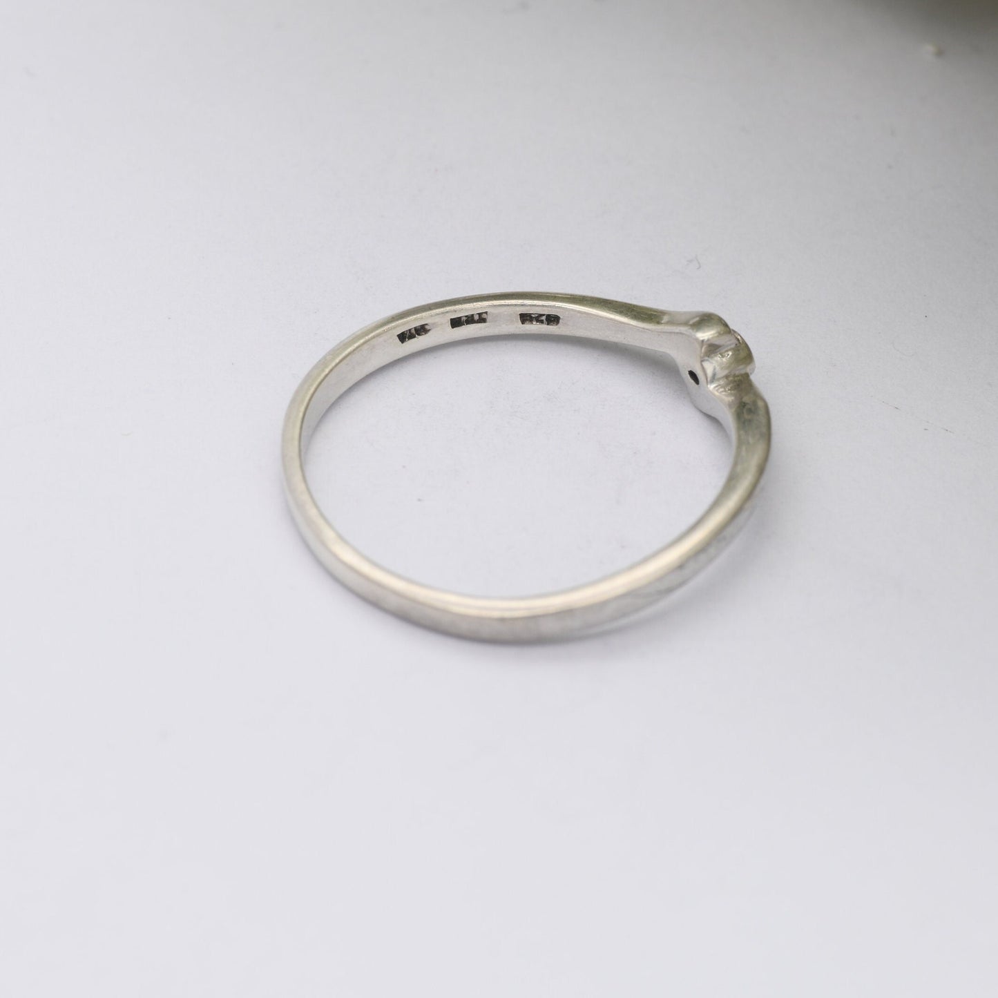Vintage Sterling Silver Diamond Solitaire Ring