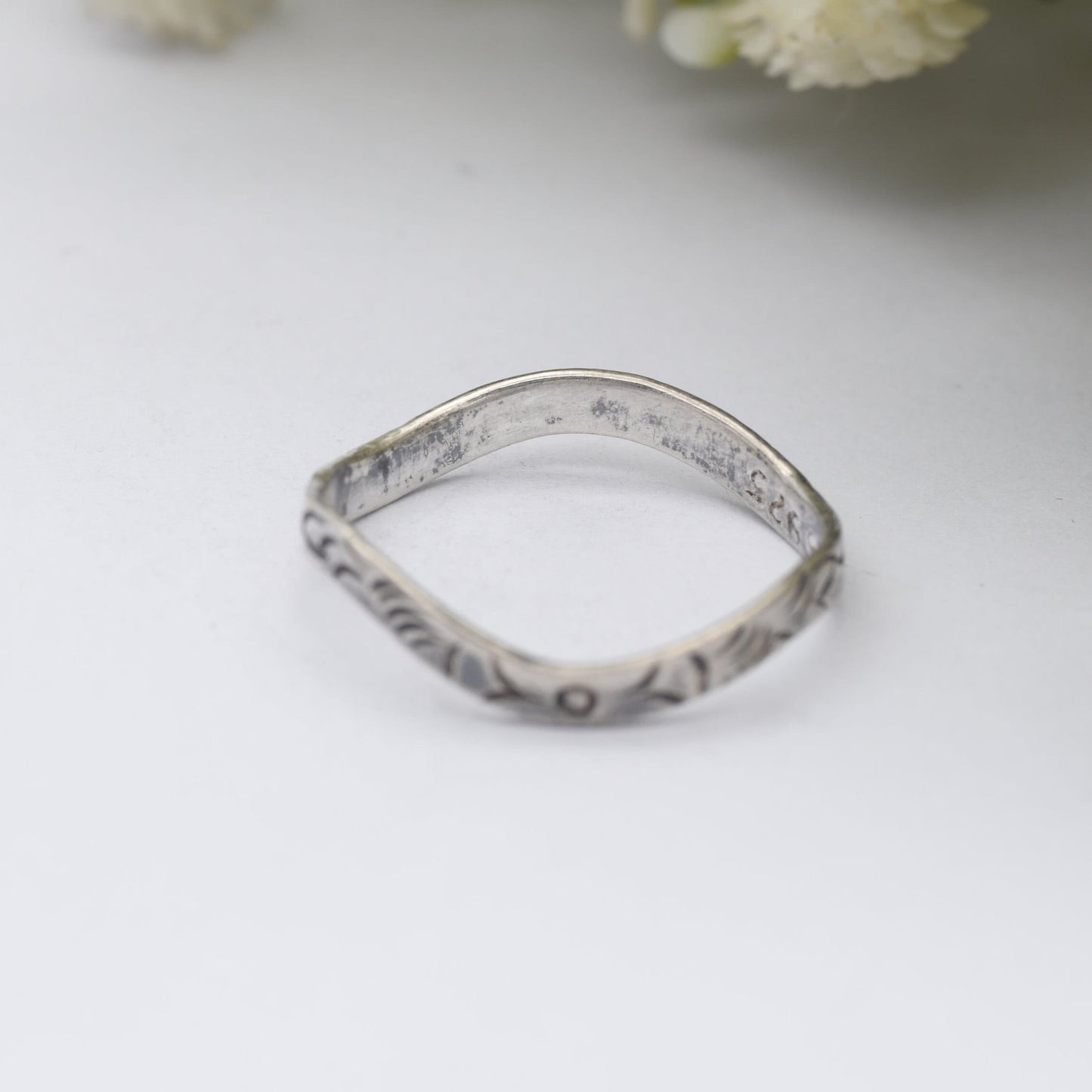 Vintage Sterling Silver Wave Form Band Ring