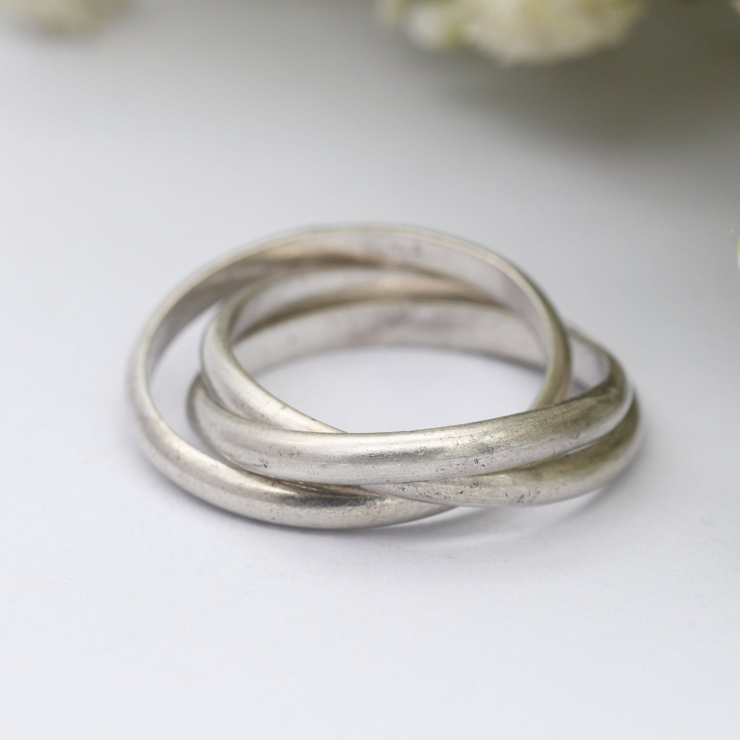Vintage Sterling Silver Russian Wedding Band Ring