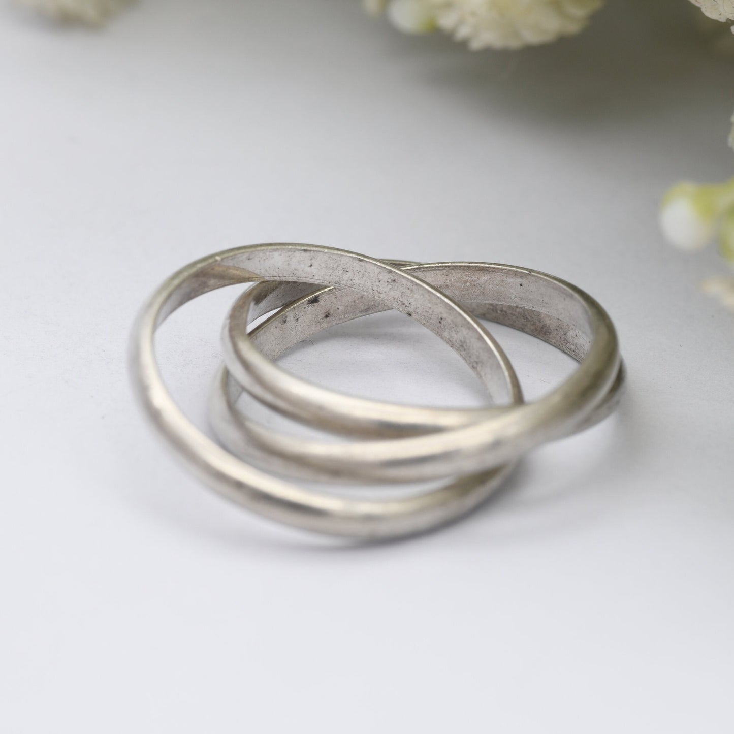 Vintage Sterling Silver Russian Wedding Band Ring