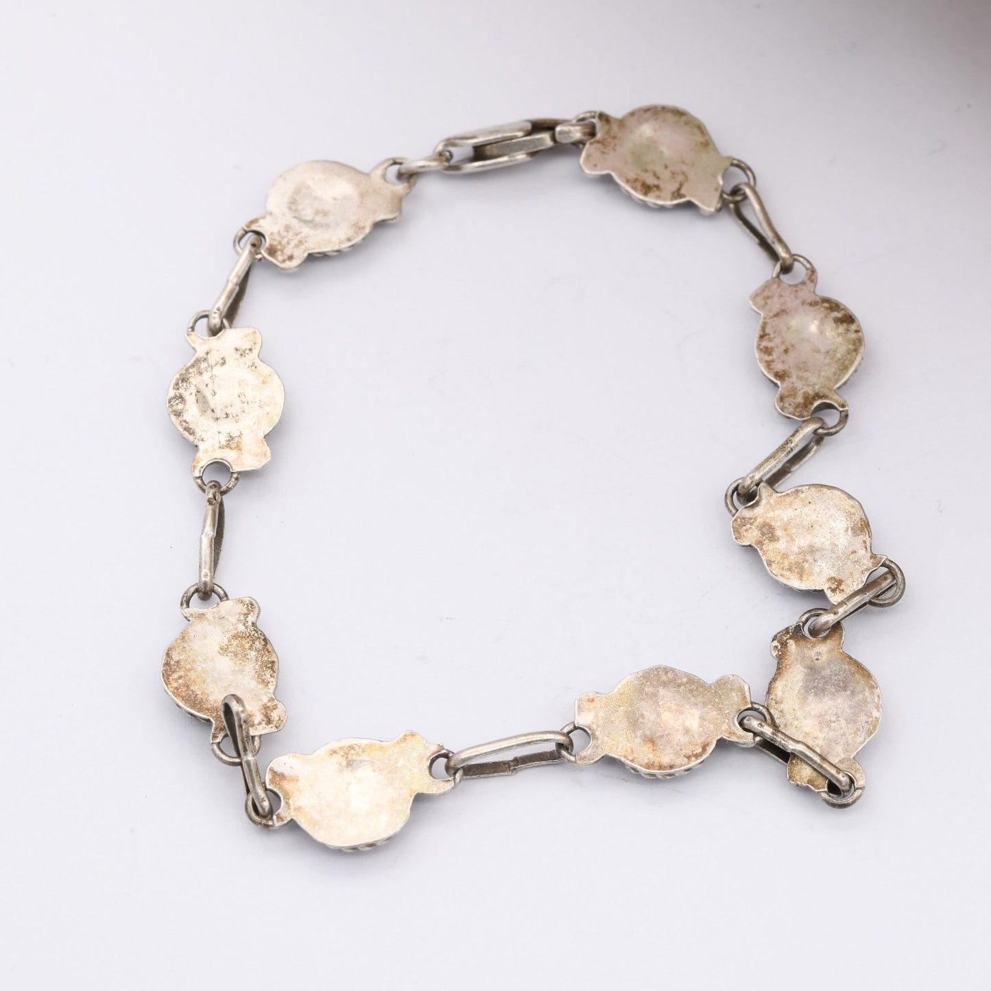 Vintage Zuni Sunface Sterling Silver Panel Bracelet
