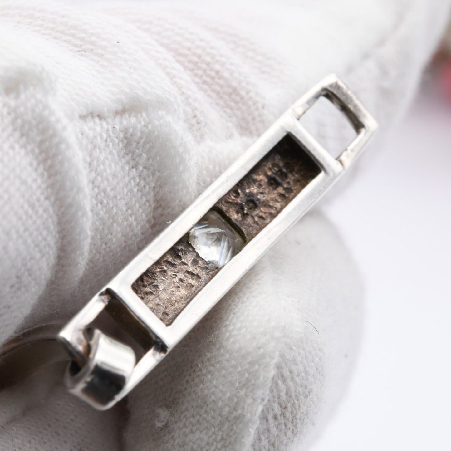 Sterling Silver Opening Bangle Bracelet - with Solitaire CZ