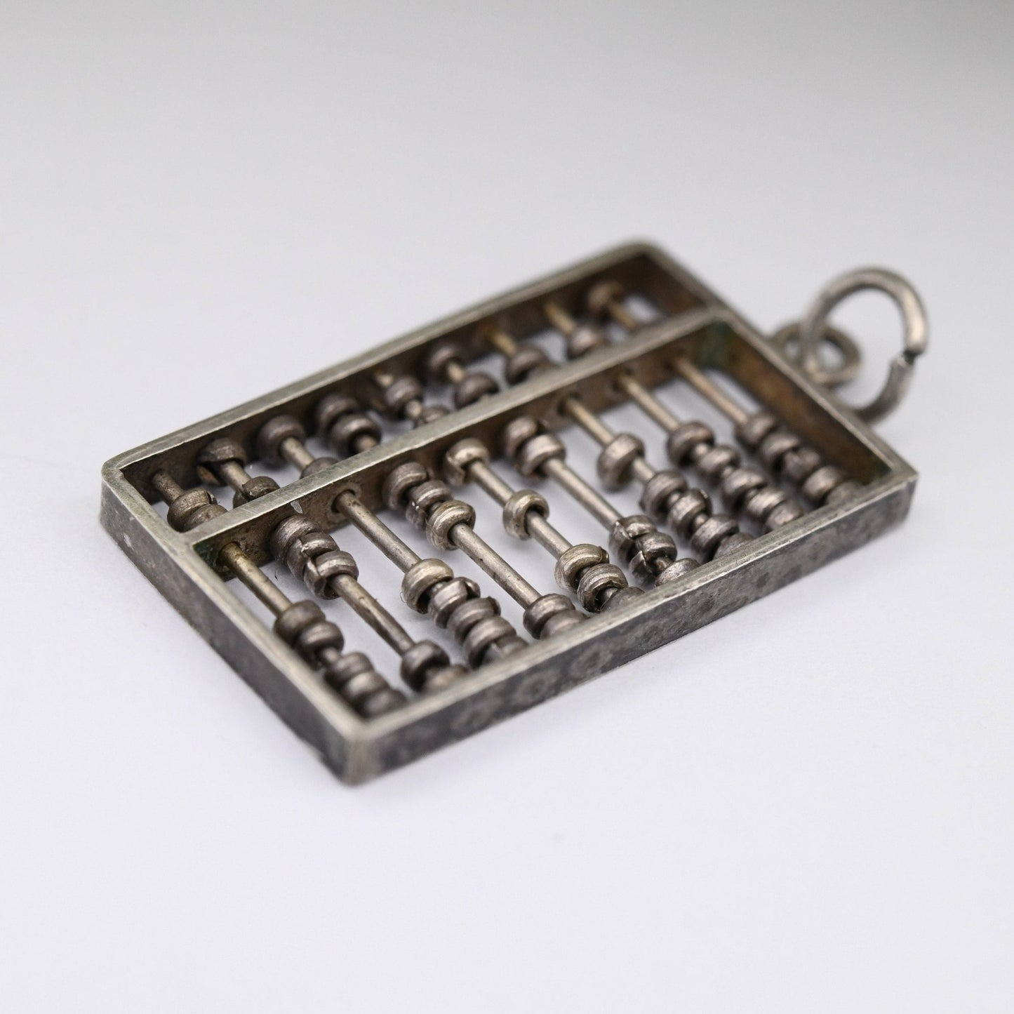 Vintage Silver Abacus Charm Pendant - Ancient Counting Tool | Charm Bracelet | Maths Gift | Moving Articulated Charm