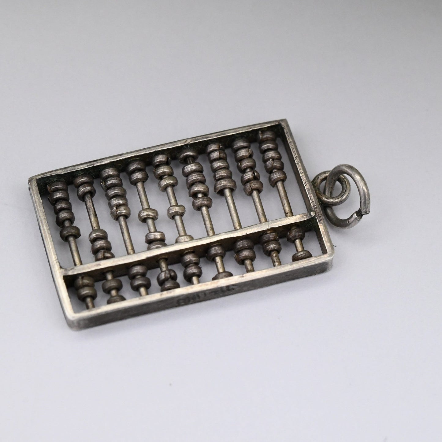 Vintage Silver Abacus Charm Pendant - Ancient Counting Tool | Charm Bracelet | Maths Gift | Moving Articulated Charm