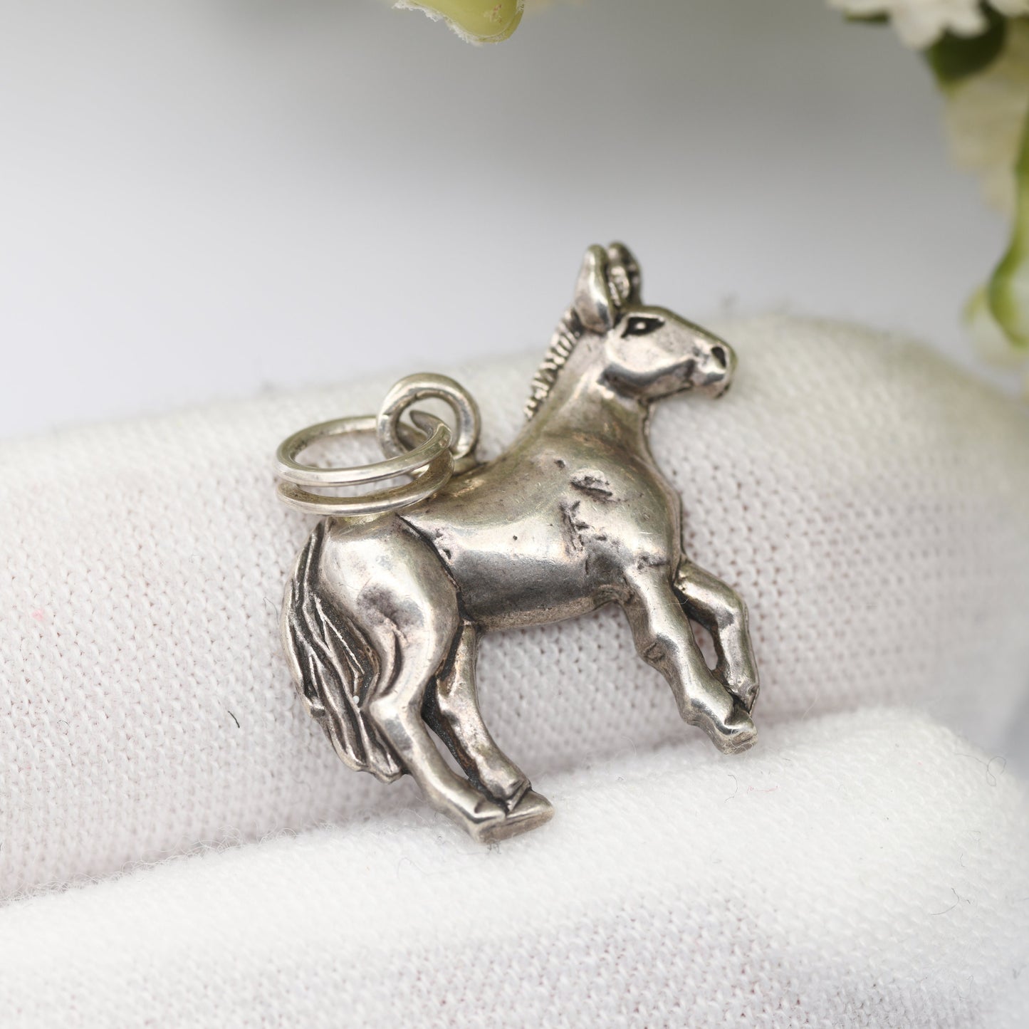 Vintage Navajo Sterling Silver Horse Charm Pendant - American Animal Nature Lover Gift