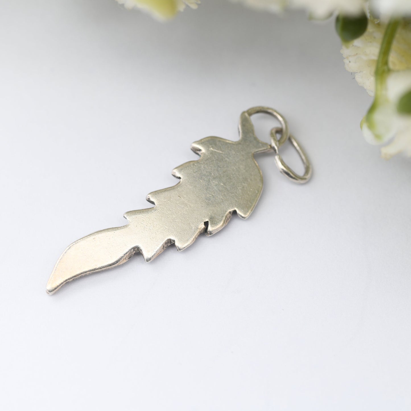 Vintage Navajo Silver Feather Charm Pendant - Spiritual Symbol of Power and Freedom