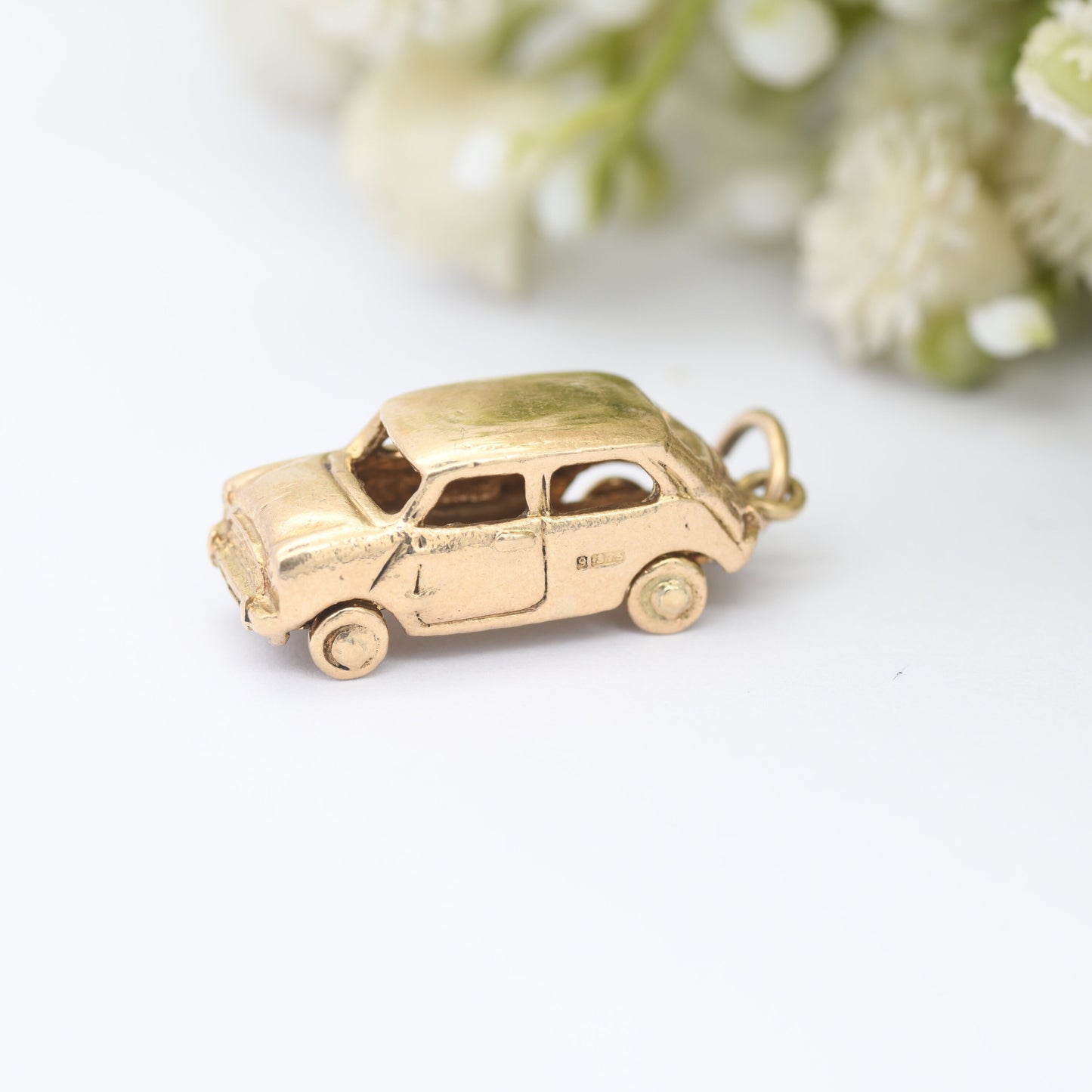 Vintage 9ct Gold Classic Car Charm Pendant 1965 - Retro Car Enthusiast | Nicely Detailed | H S Ltd Harrods H Samuels