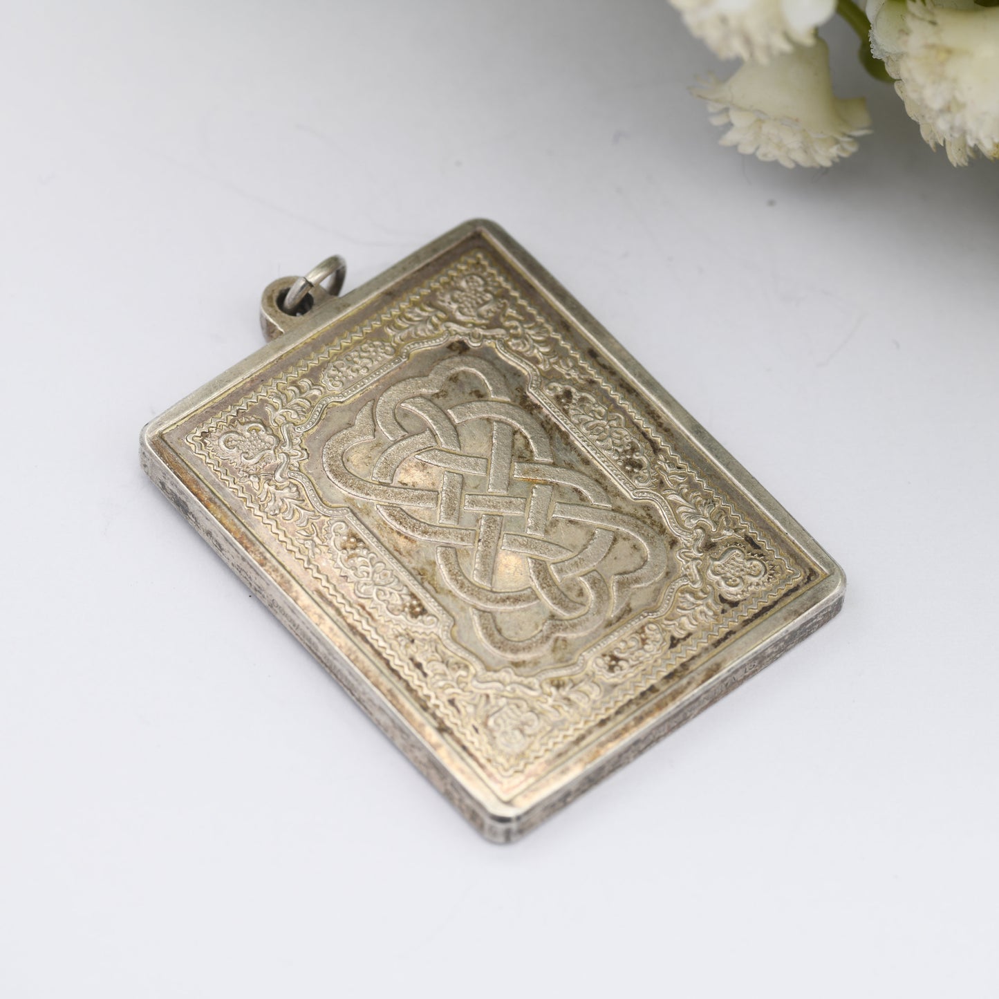 Vintage John Pinches 1977 Sterling Silver Valentine's Day Pendant Medal - Twisted Crossed Hearts Design | Wearable Silver Ingot