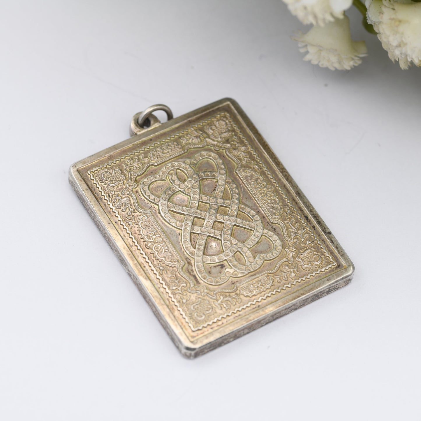 Vintage John Pinches 1977 Sterling Silver Valentine's Day Pendant Medal - Twisted Crossed Hearts Design | Wearable Silver Ingot
