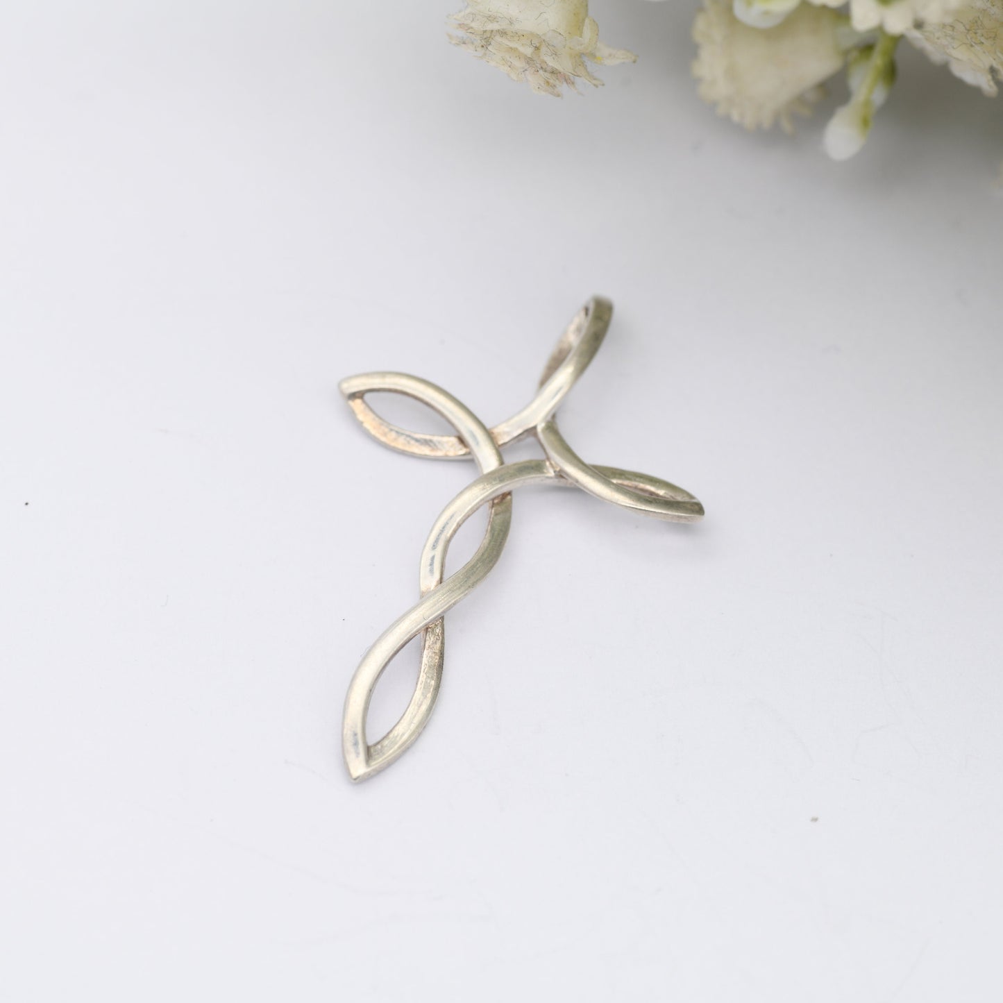 Vintage Sterling Silver Cross Pendant - Twisted Cross | Celtic | Openwork