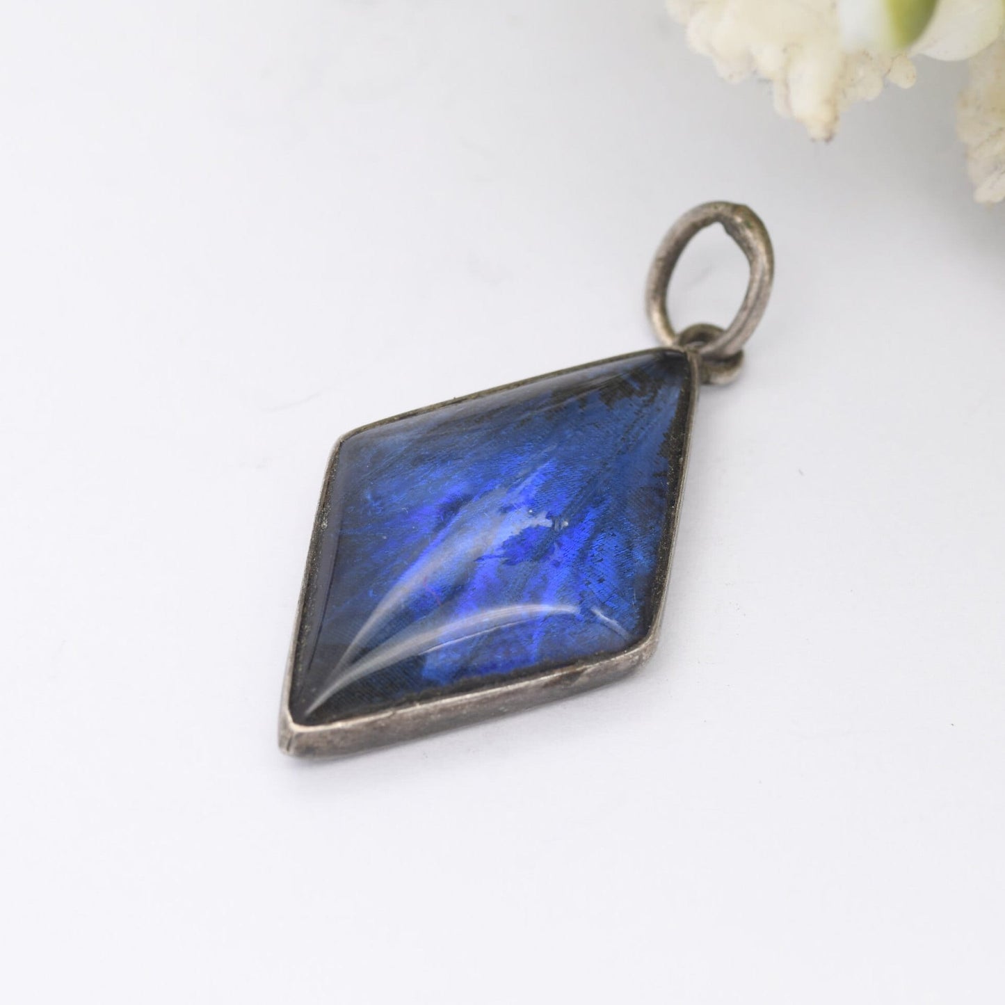 Antique TLM Art Deco Sterling Silver Butterfly Wing Pendant Thomas L Mott