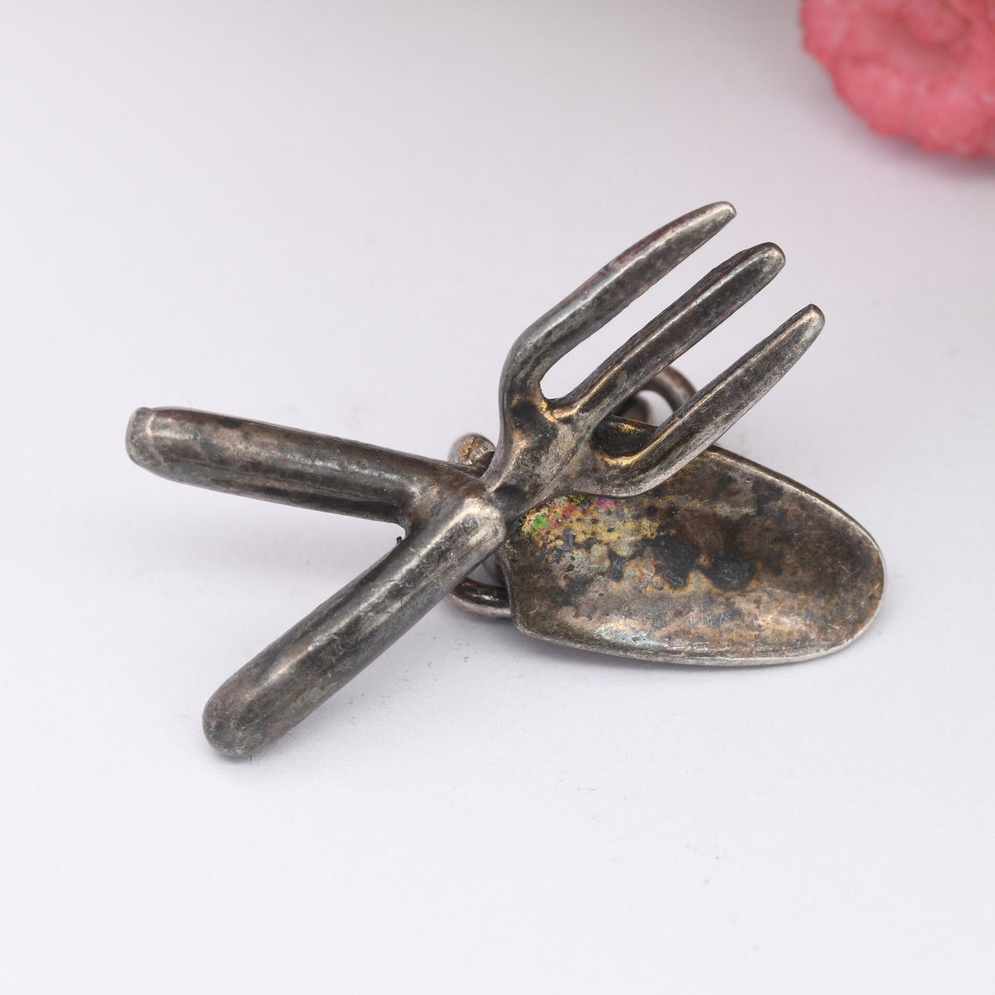 Vintage Fork and Trowel Gardening Charm Pendant - Gardener Tools | for Charm Bracelet