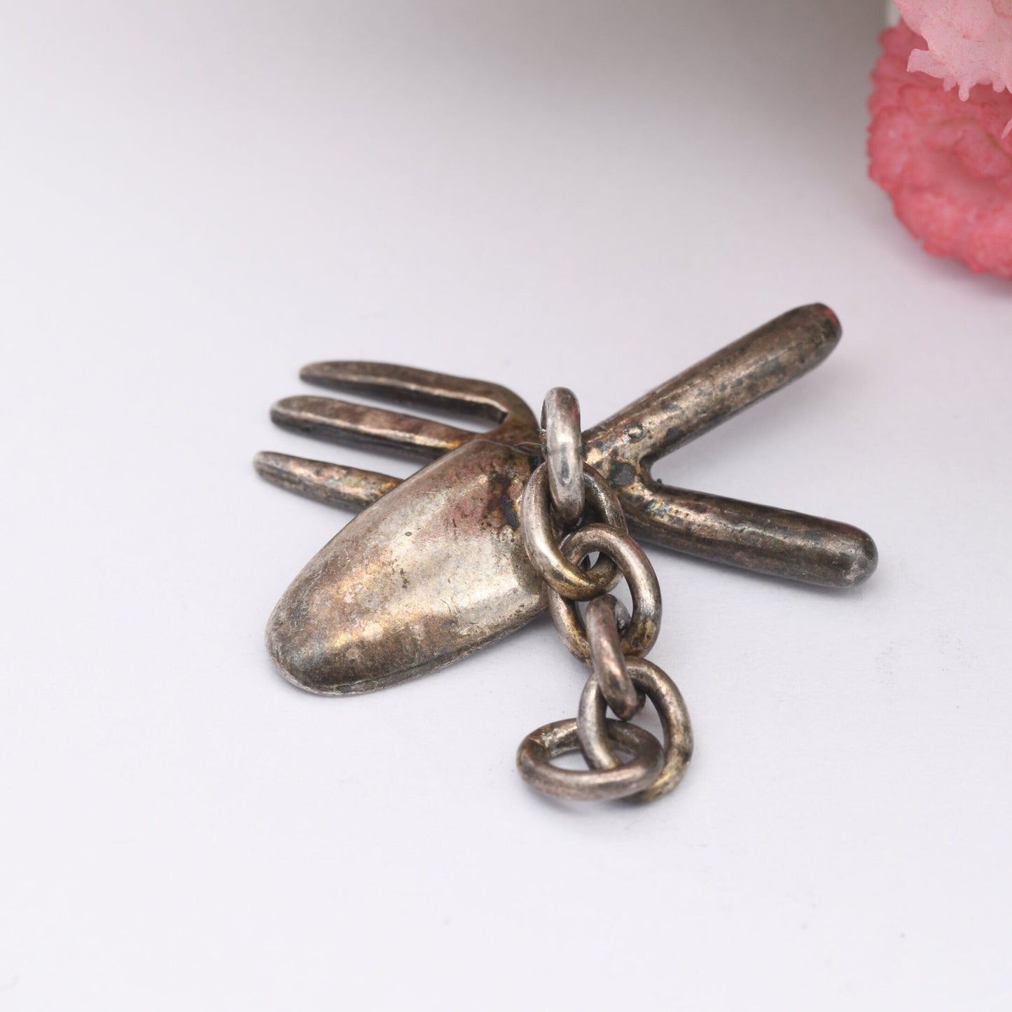 Vintage Fork and Trowel Gardening Charm Pendant - Gardener Tools | for Charm Bracelet