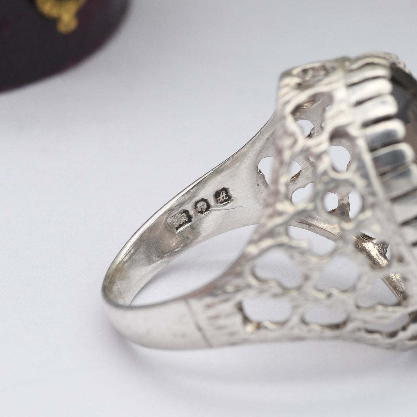 Vintage Sterling Silver Smoky Quartz Ring 1975 by Fred Manshaw - Chunky Mid-Century Brutalist | UK Size - J 1/2 | US Size - 5