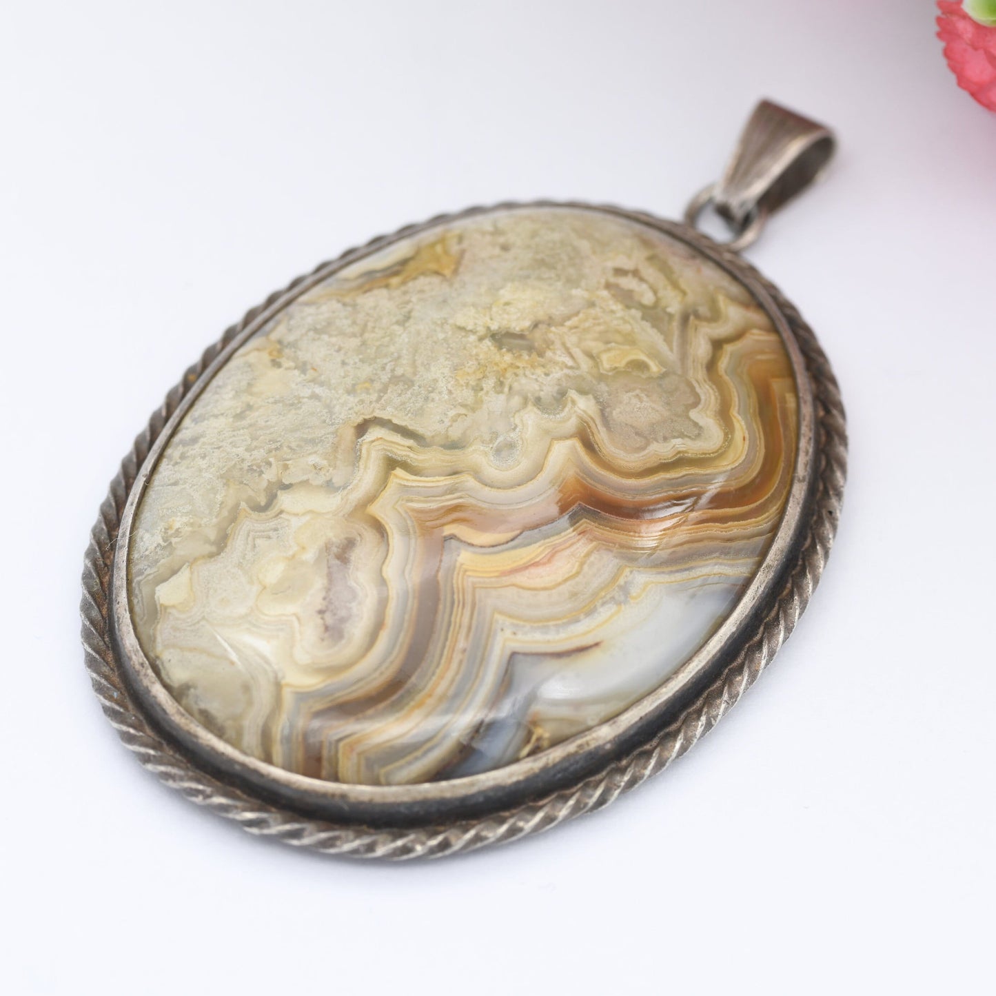 Vintage Silver and Jasper Pendant
