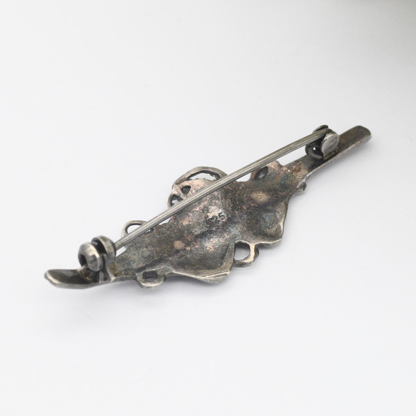Vintage Sterling Silver Theatre Masks Brooch with Onyx Eyes - Sock and Buskin | Thalia and Melpomene Faces Linked
