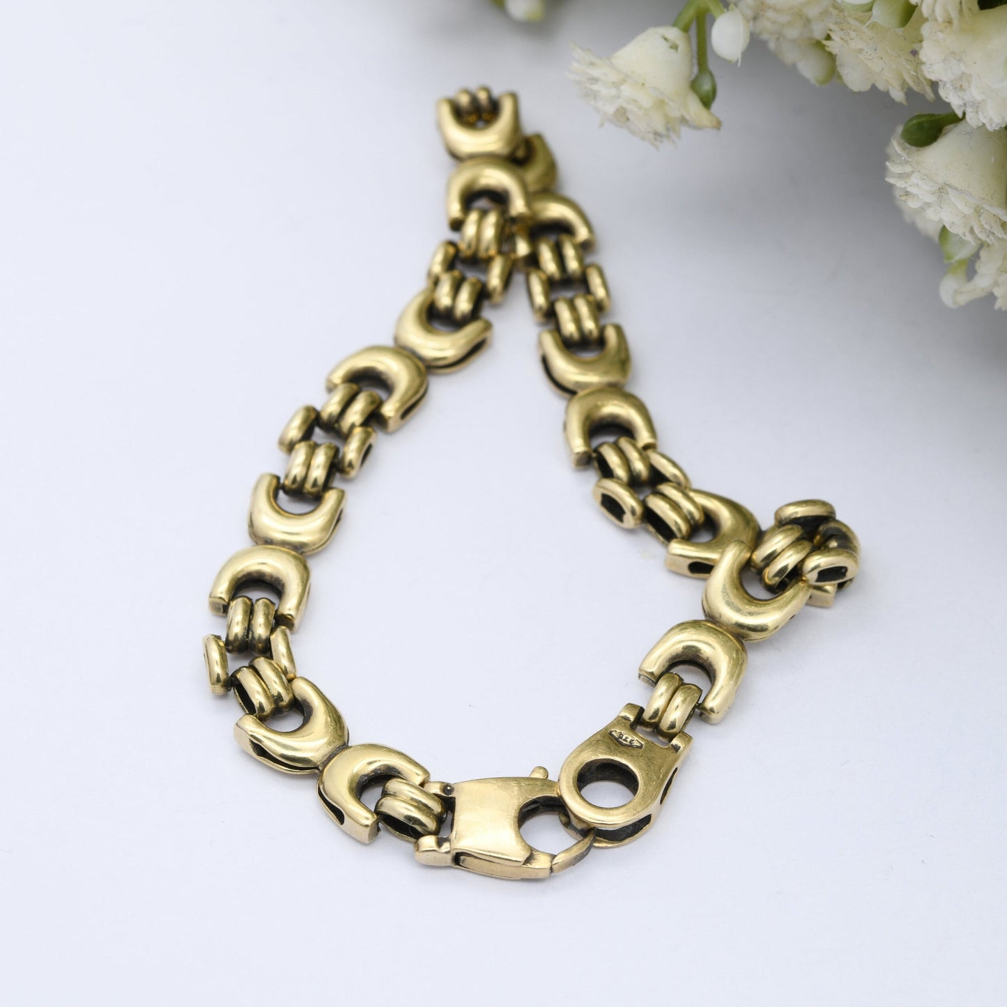 Vintage 9ct Gold Fancy Link Chain Bracelet