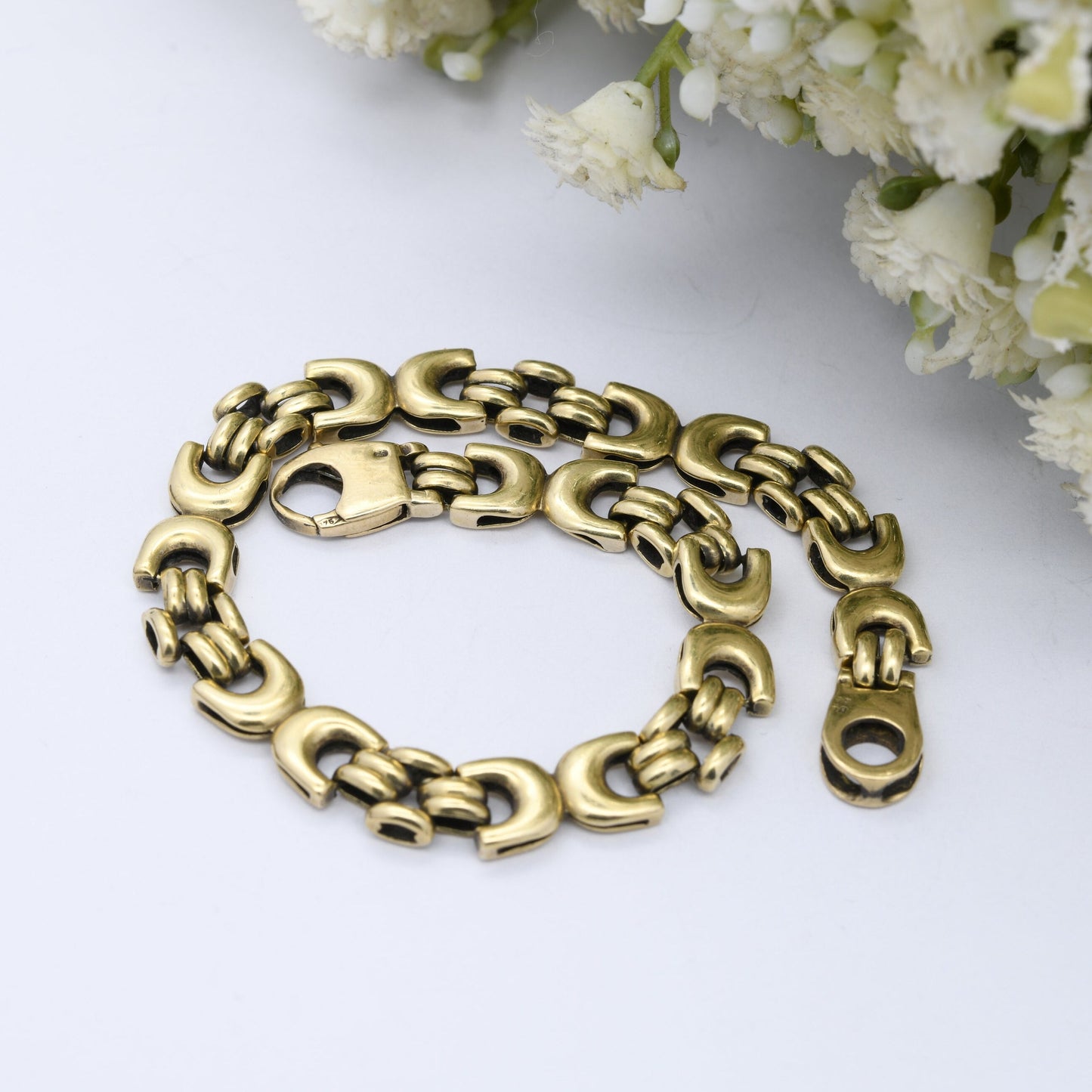 Vintage 9ct Gold Fancy Link Chain Bracelet