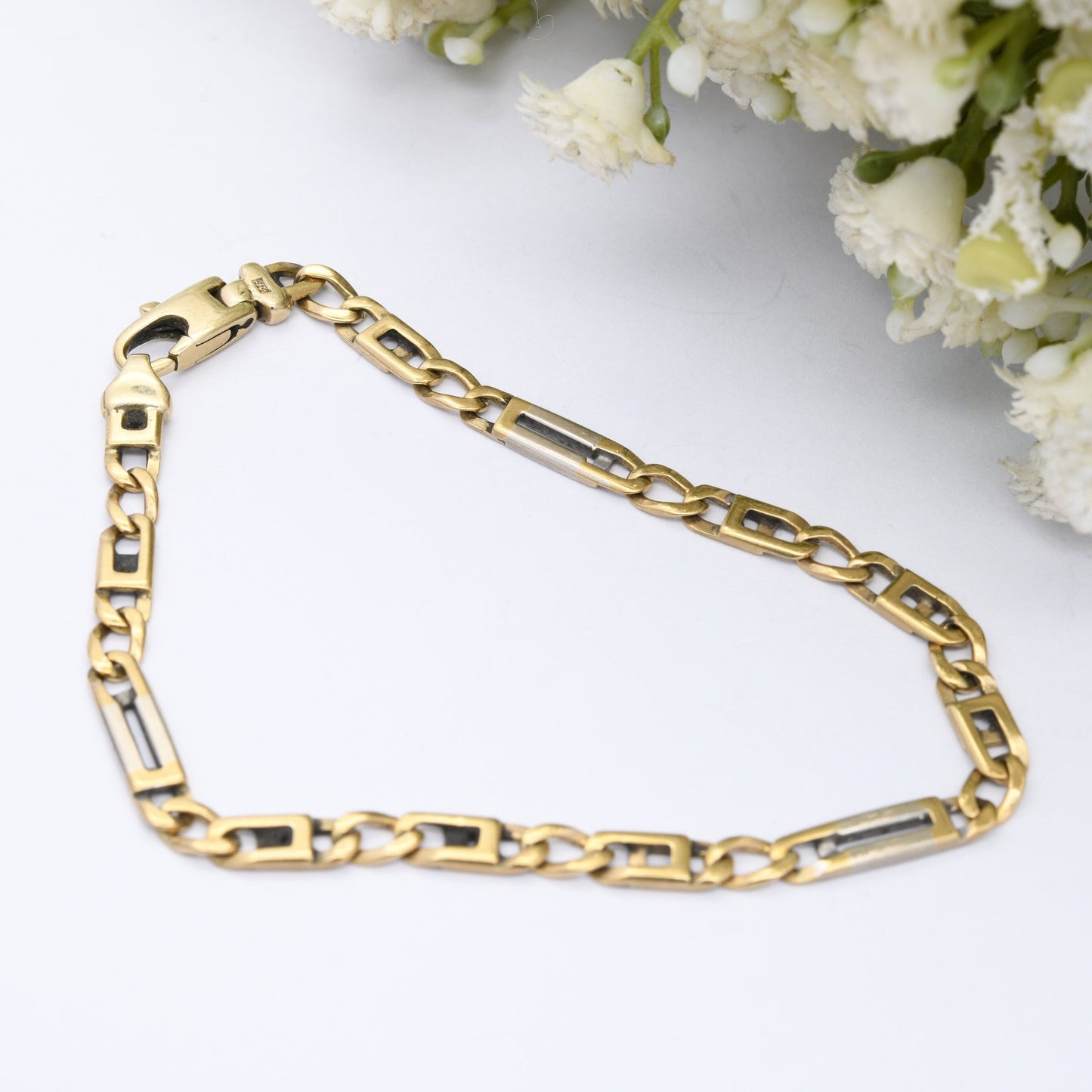 Vintage 9ct Gold Fancy Link Chain Bracelet