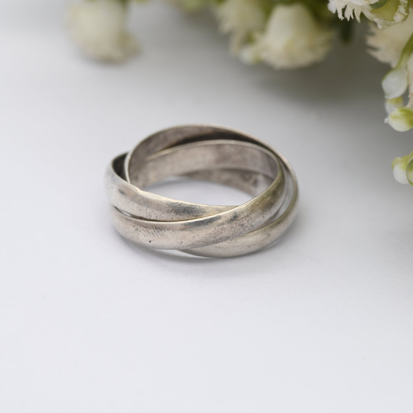 Vintage Sterling Silver Russian Wedding Band Ring