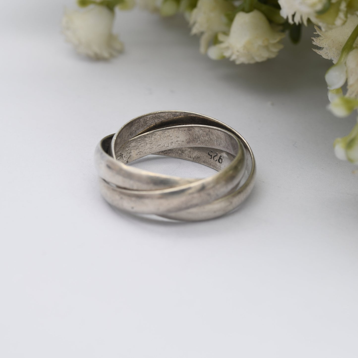 Vintage Sterling Silver Russian Wedding Band Ring