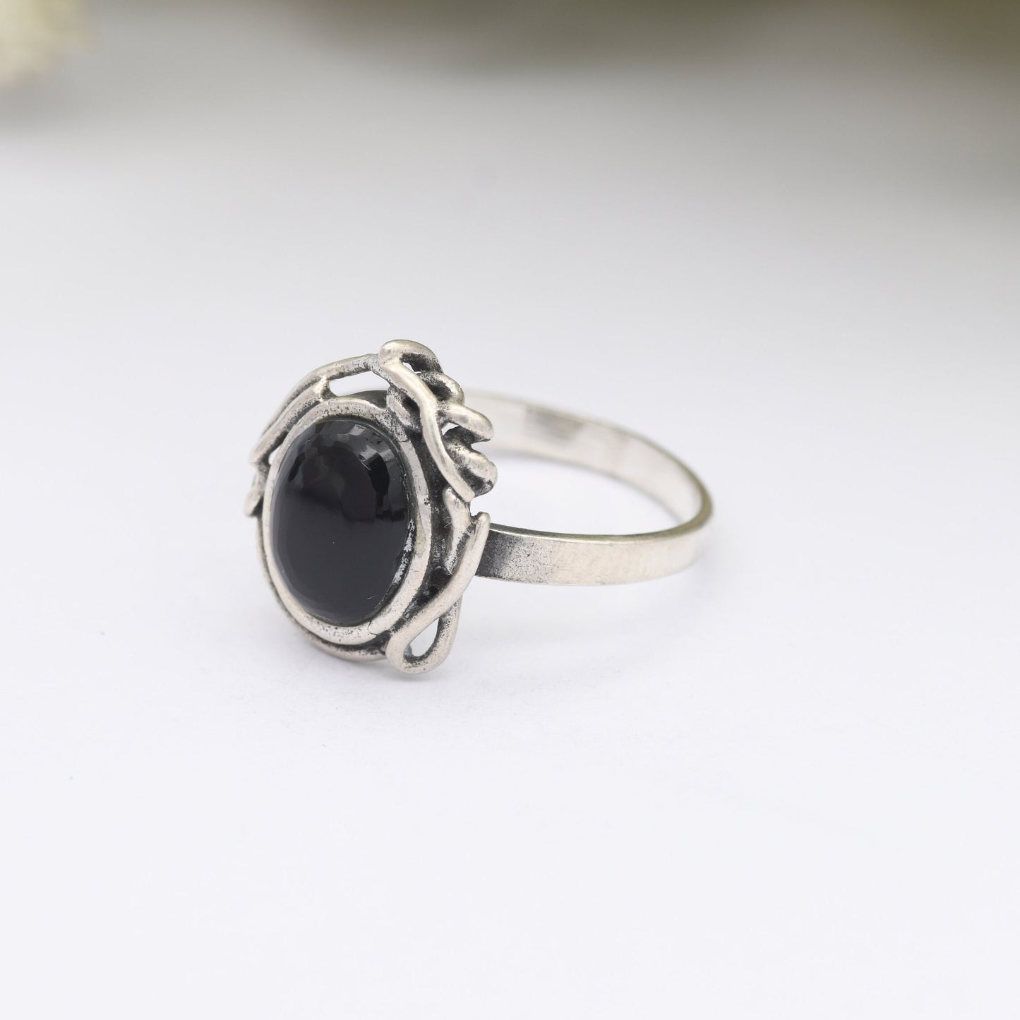 Vintage Sterling Silver Onyx Ring