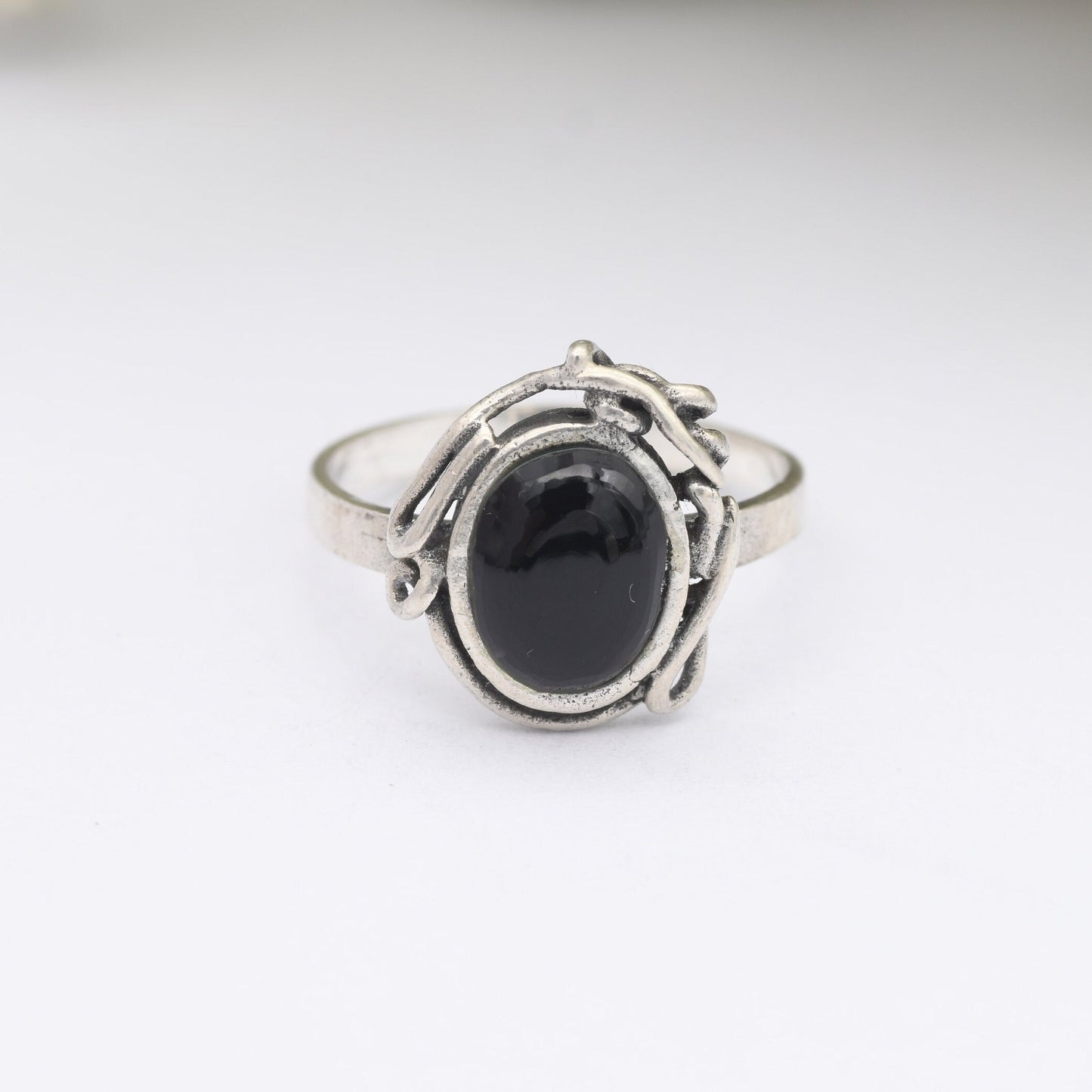 Vintage Sterling Silver Onyx Ring