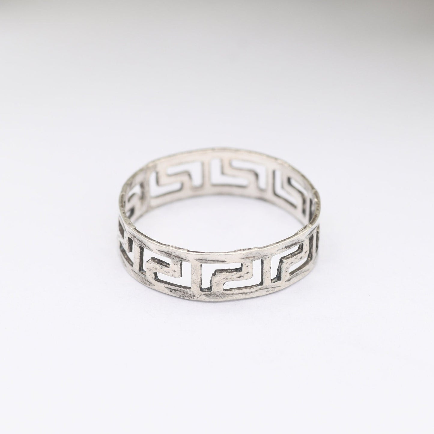 Vintage Sterling Silver Greek Key Band Ring