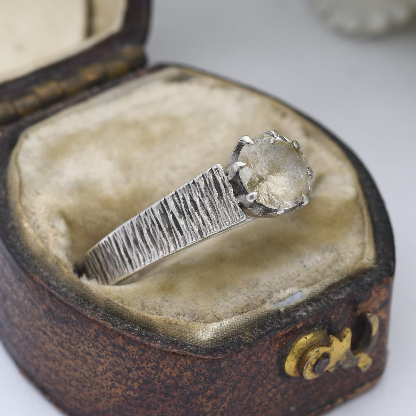 Vintage Sterling Silver Mid-Century Solitaire Ring 1979