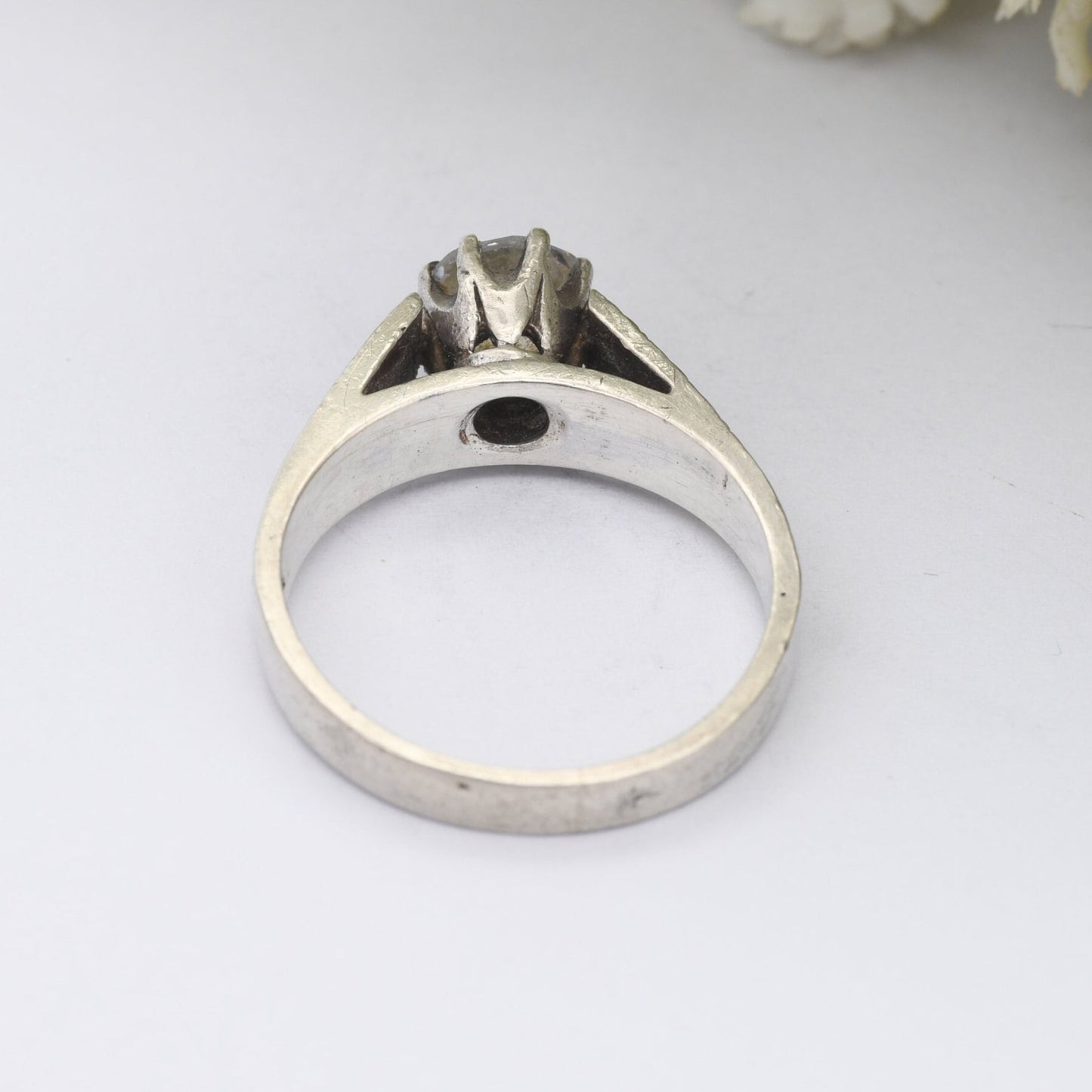 Vintage Sterling Silver Mid-Century Solitaire Ring 1979