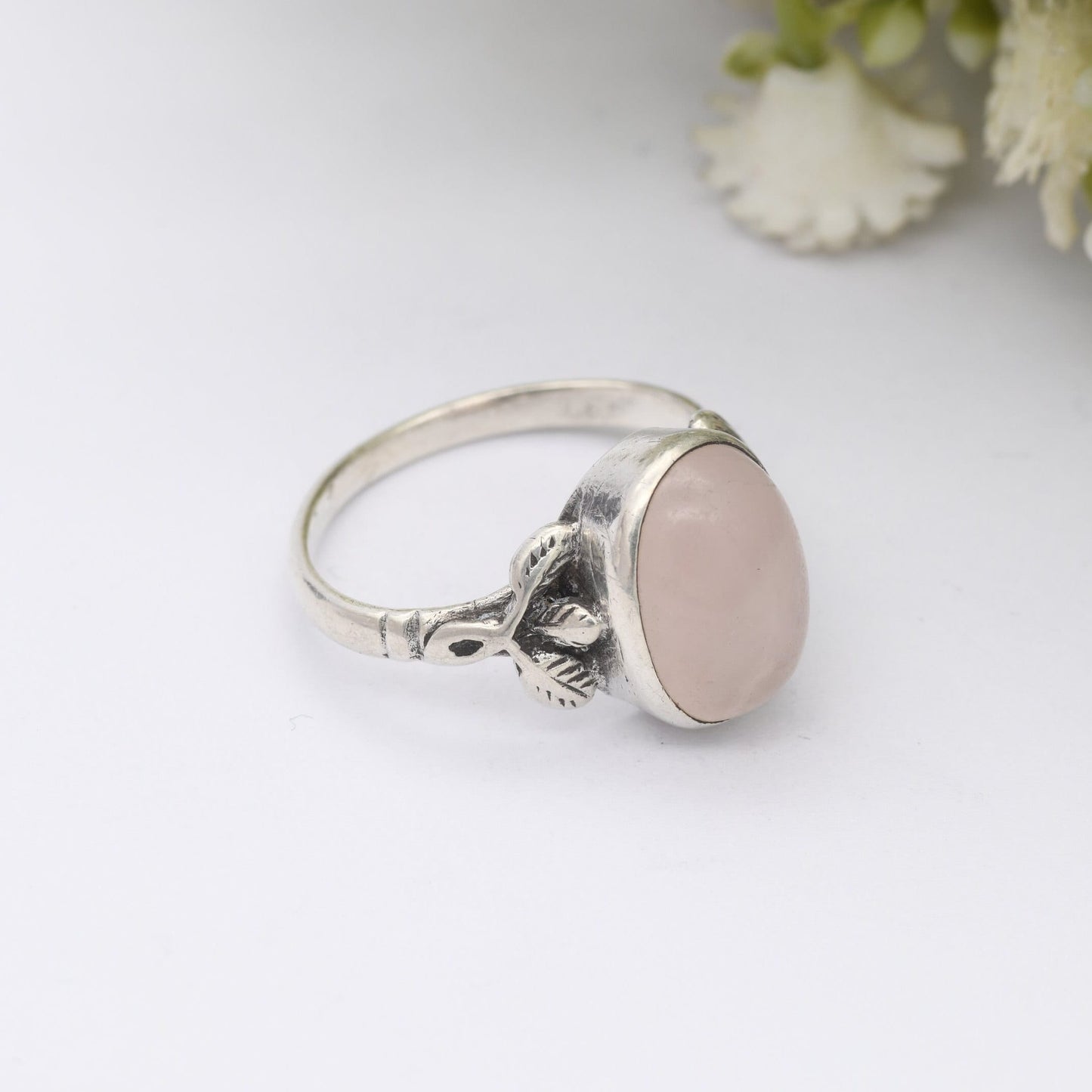Vintage Sterling Silver Rose Quartz Ring