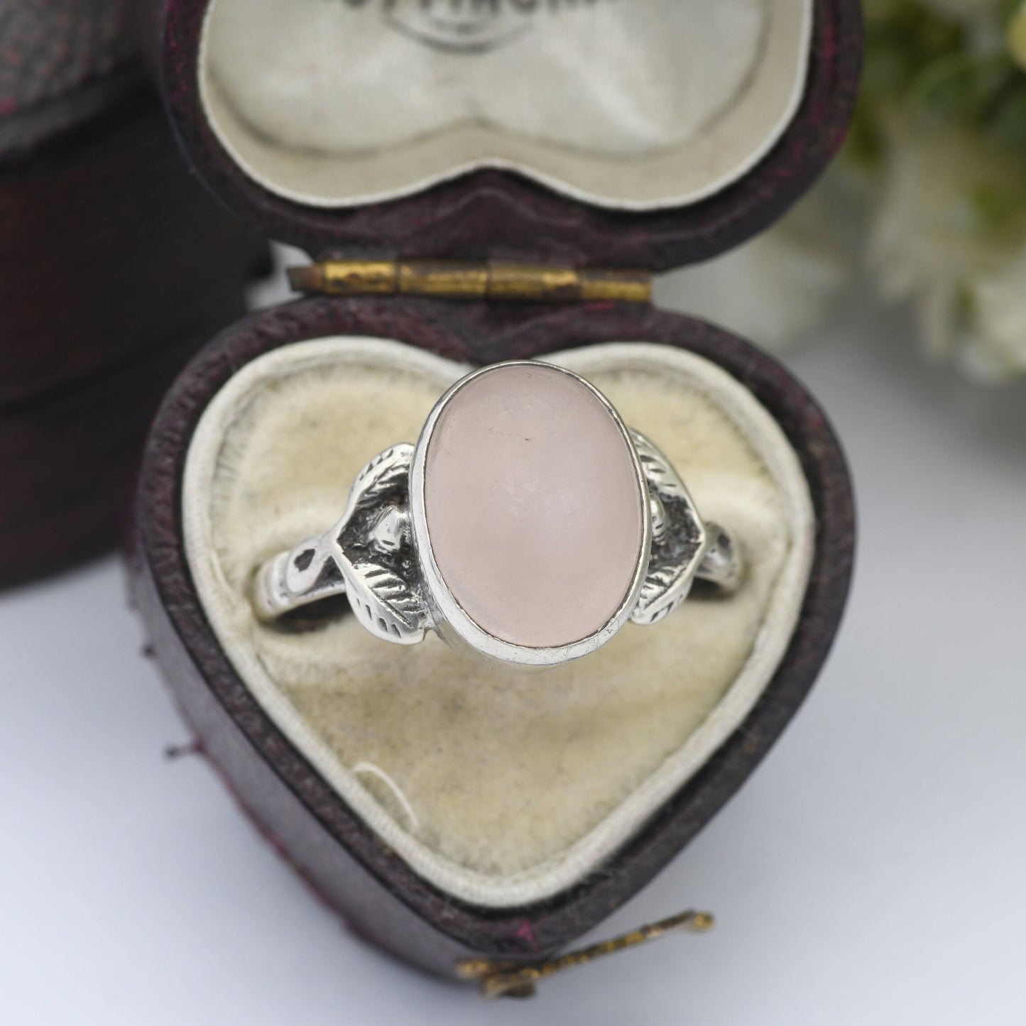 Vintage Sterling Silver Rose Quartz Ring