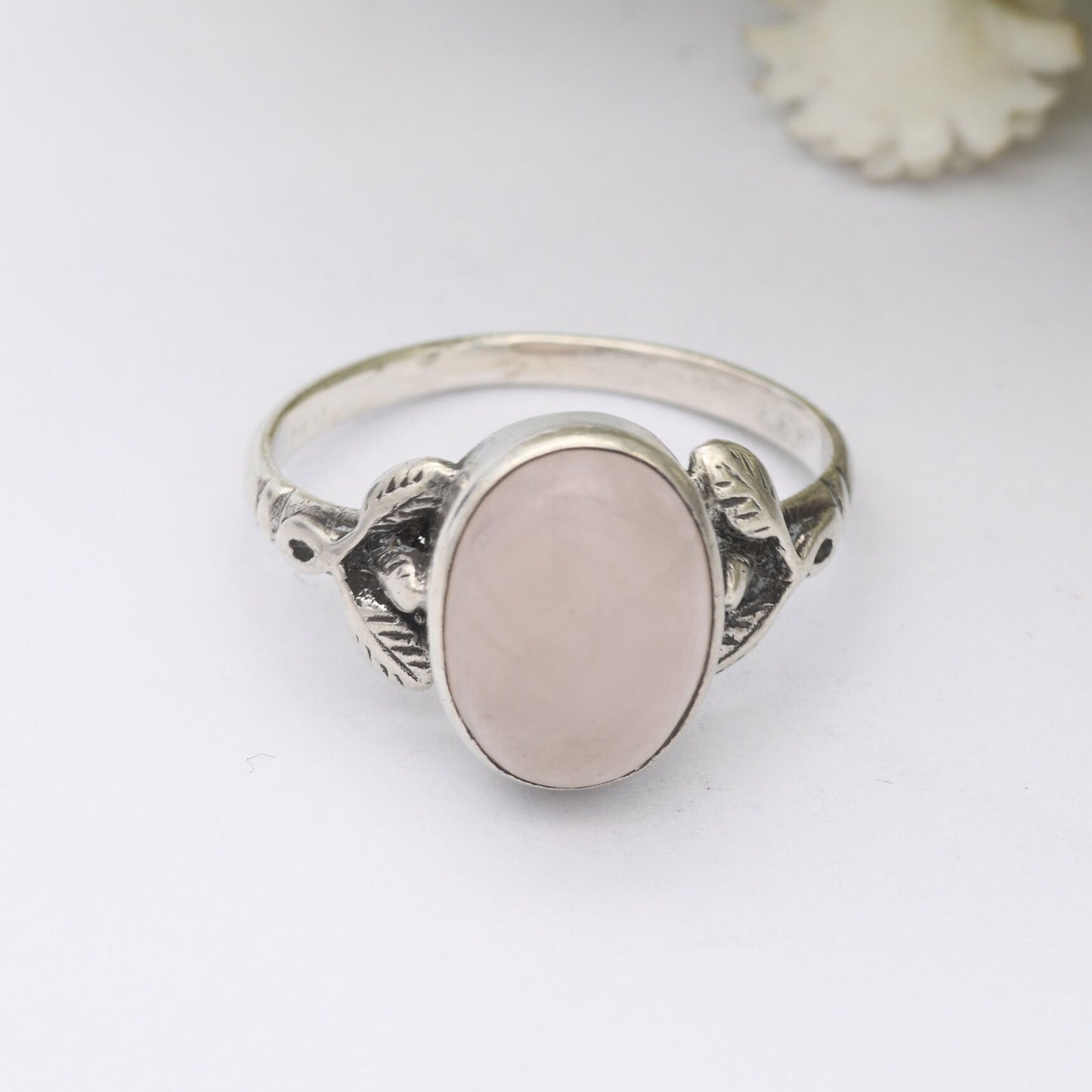 Vintage Sterling Silver Rose Quartz Ring