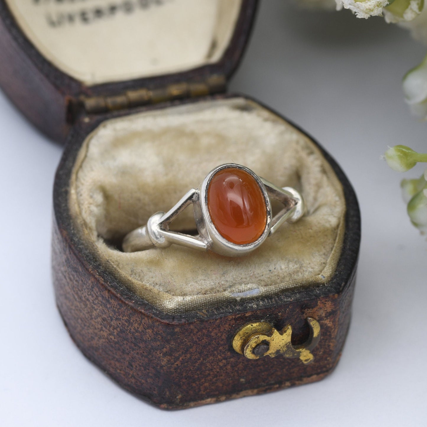 Vintage Carnelian Sterling Silver Ring