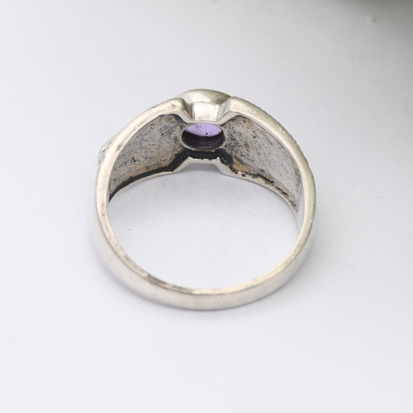 Sterling Silver Amethyst Marcasite Ring
