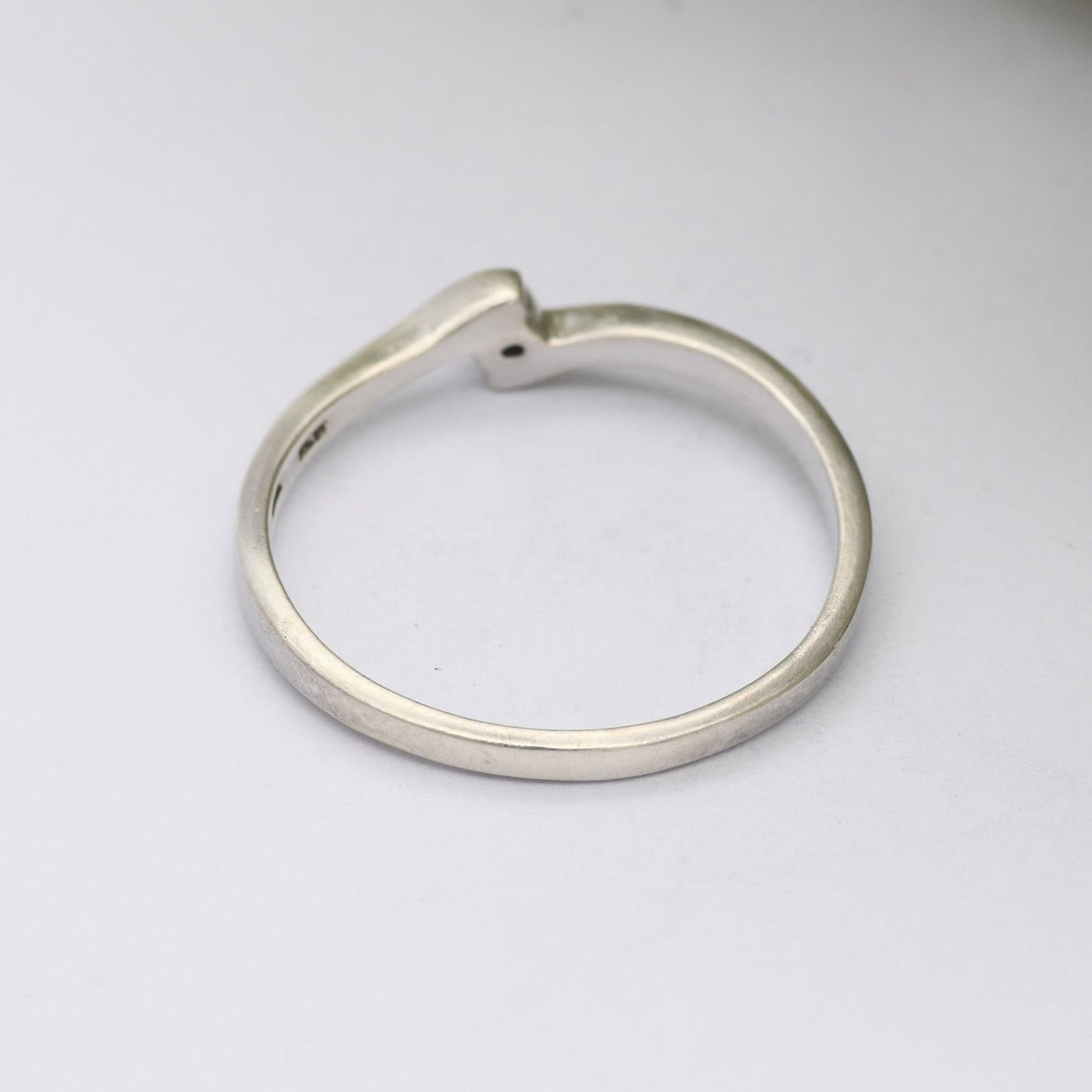 Vintage Sterling Silver Diamond Solitaire Ring