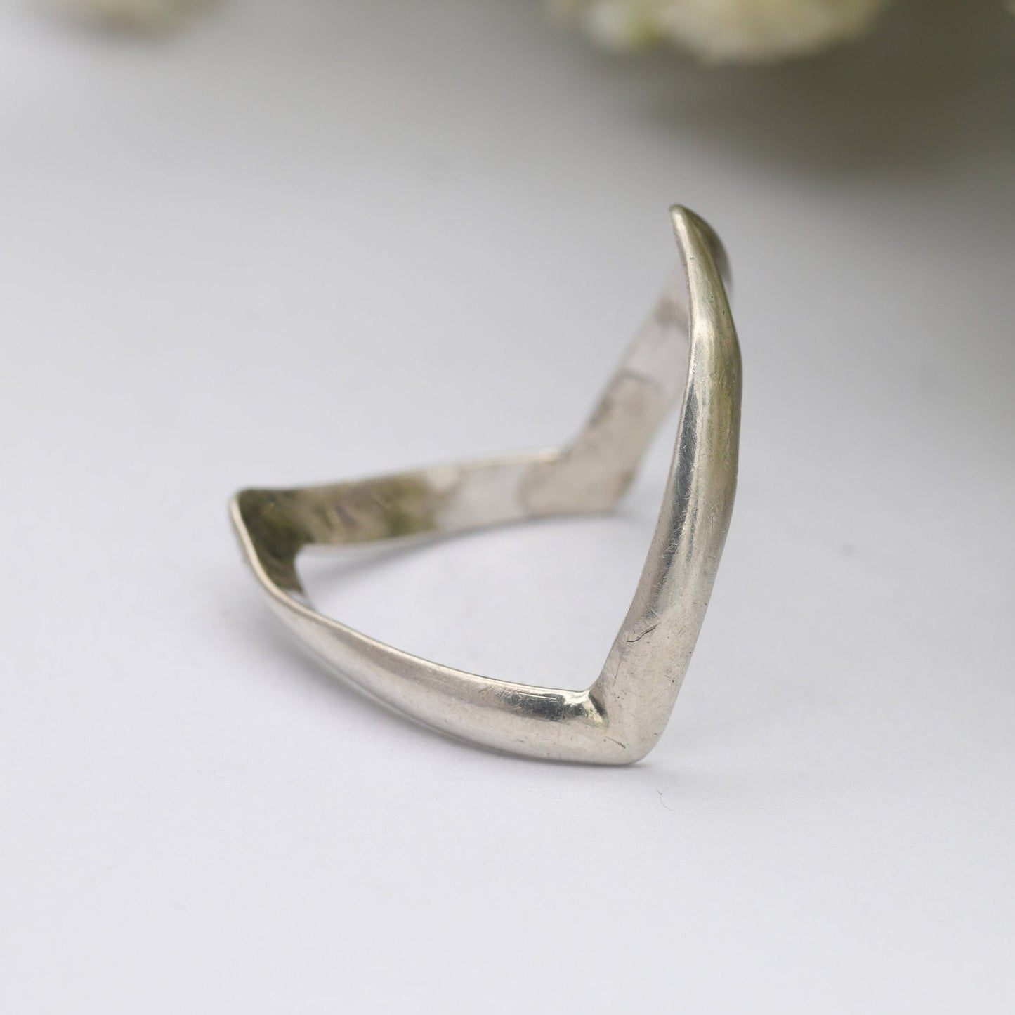 Vintage Sterling Silver Full Wishbone Ring