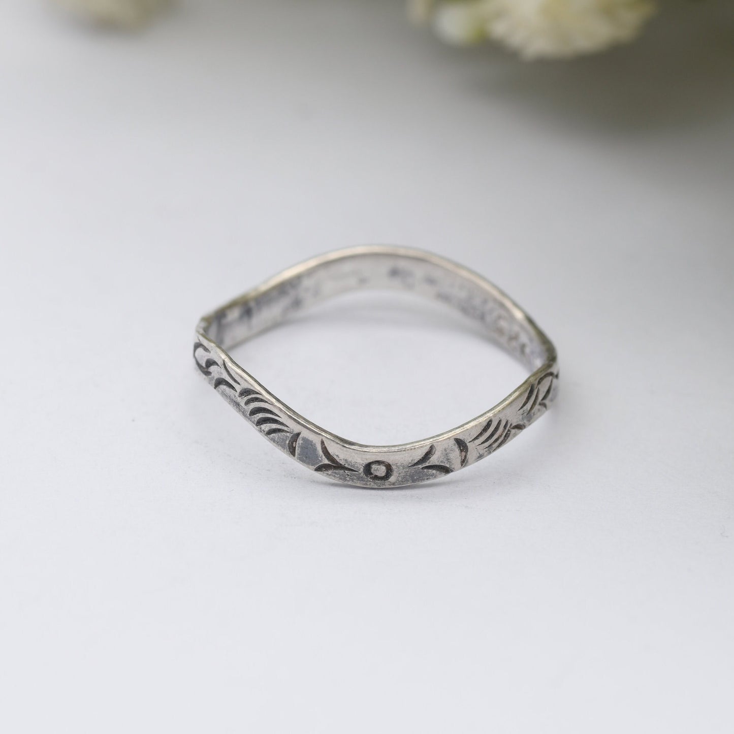 Vintage Sterling Silver Wave Form Band Ring