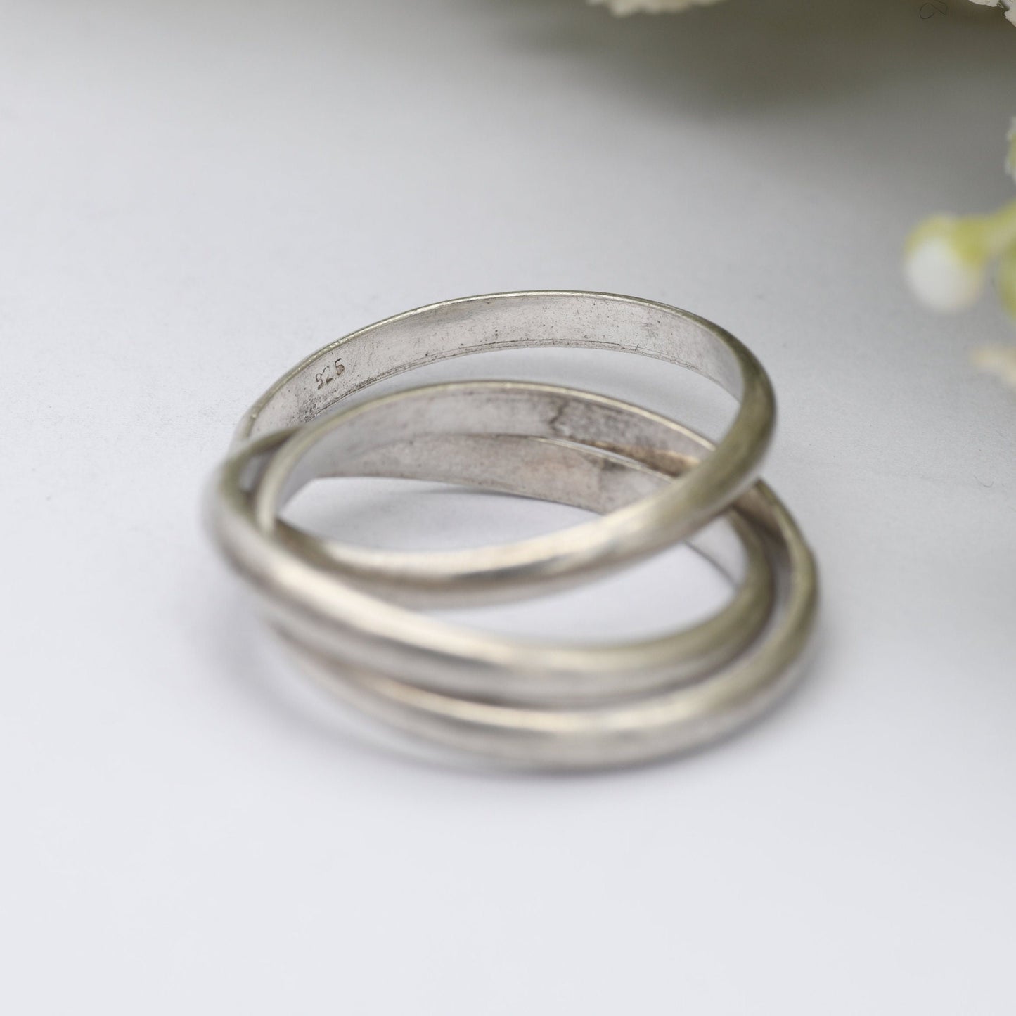 Vintage Sterling Silver Russian Wedding Band Ring