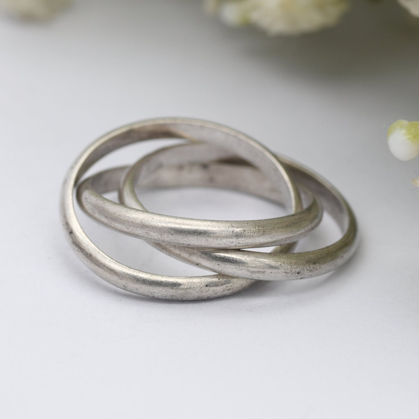 Vintage Sterling Silver Russian Wedding Band Ring
