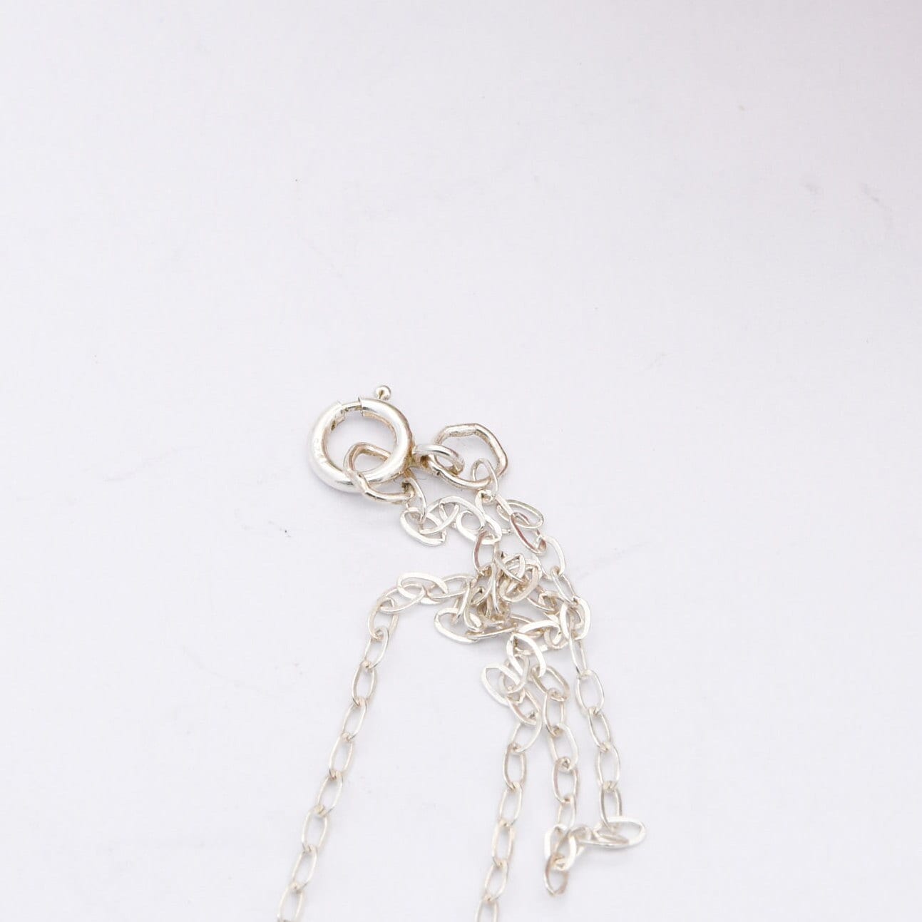Vintage Sterling Silver Locket Pendant Necklace with Engraved Design - Small Chunky Oval Shape | Trace Chain